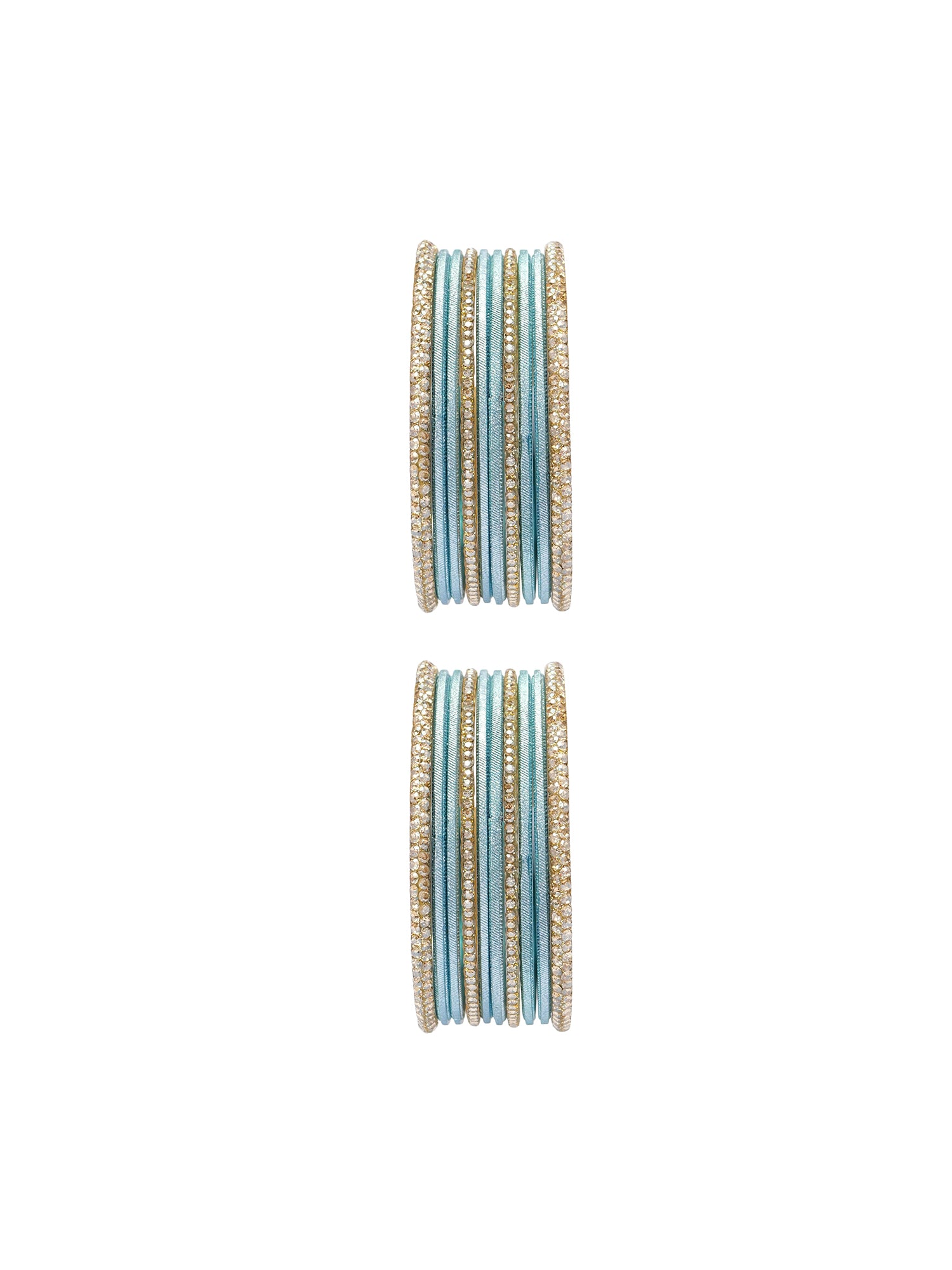 Riya Two Hand Bangle Set in Light Blue