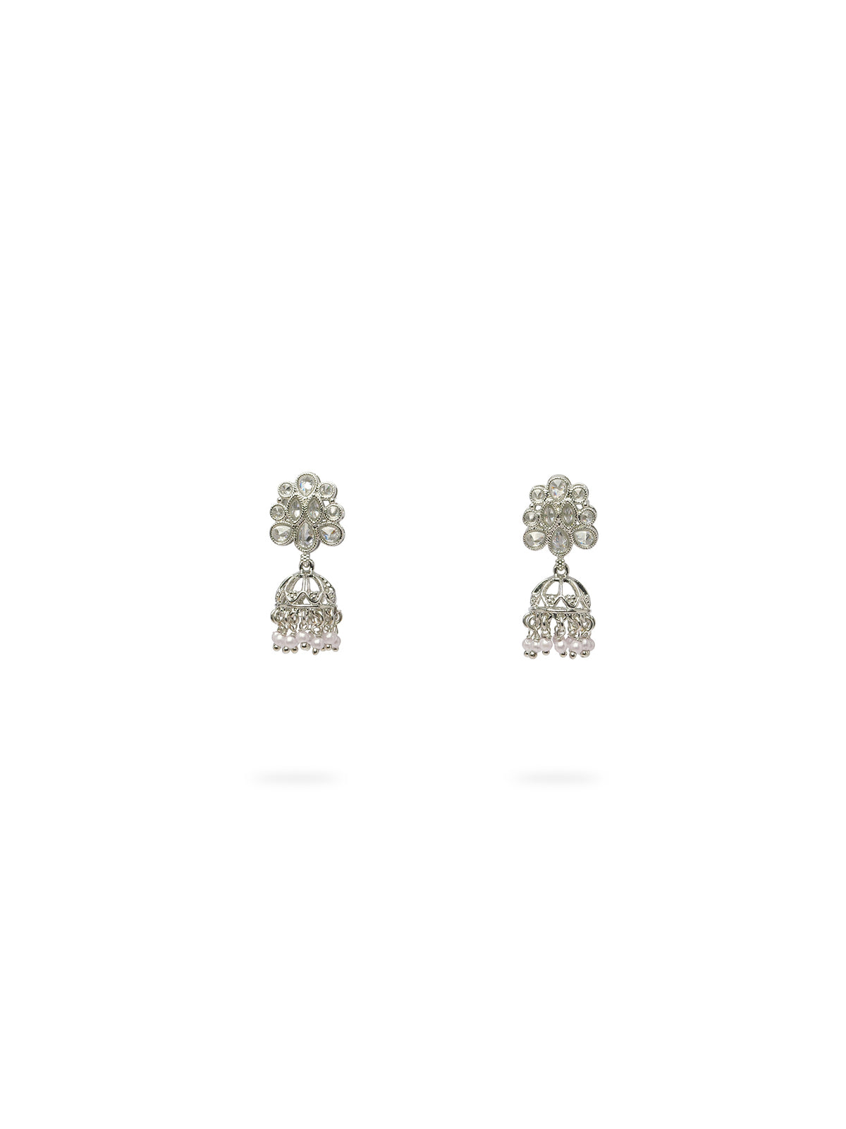 Roohi Necklace Set in Rhodium