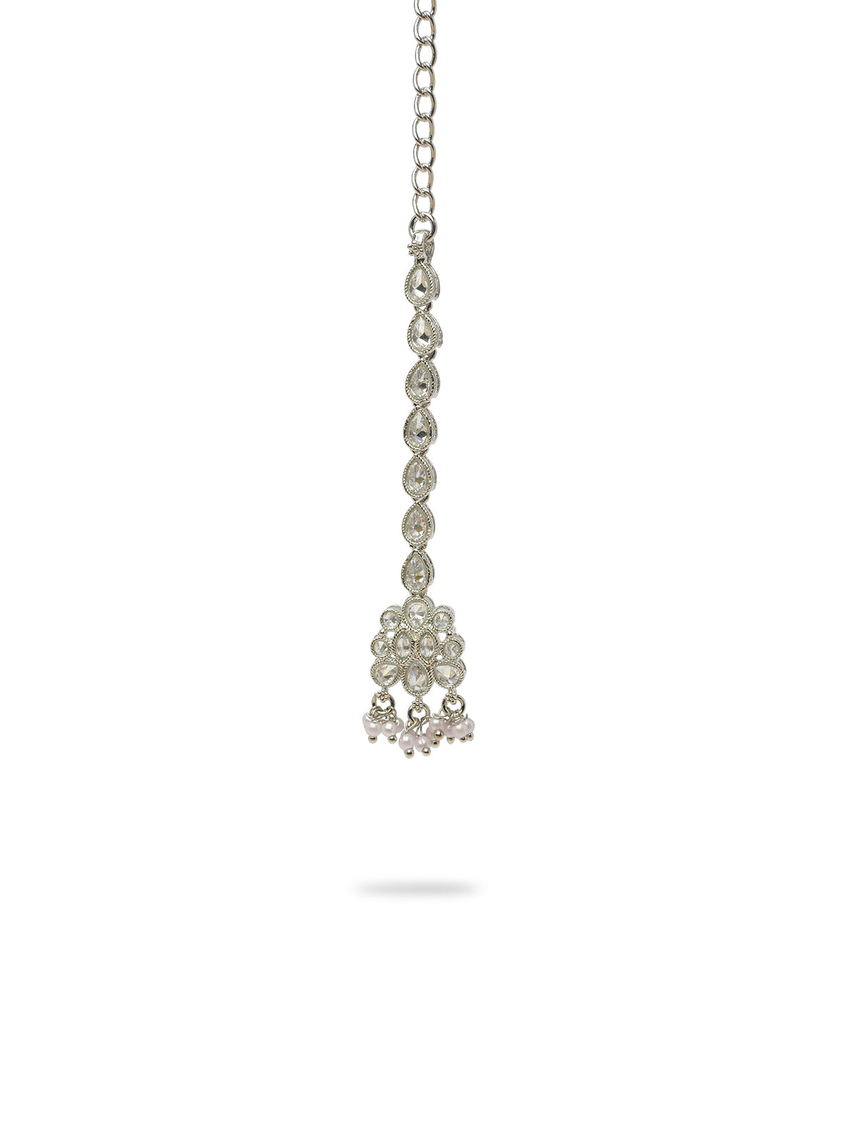 Roohi Necklace Set in Rhodium