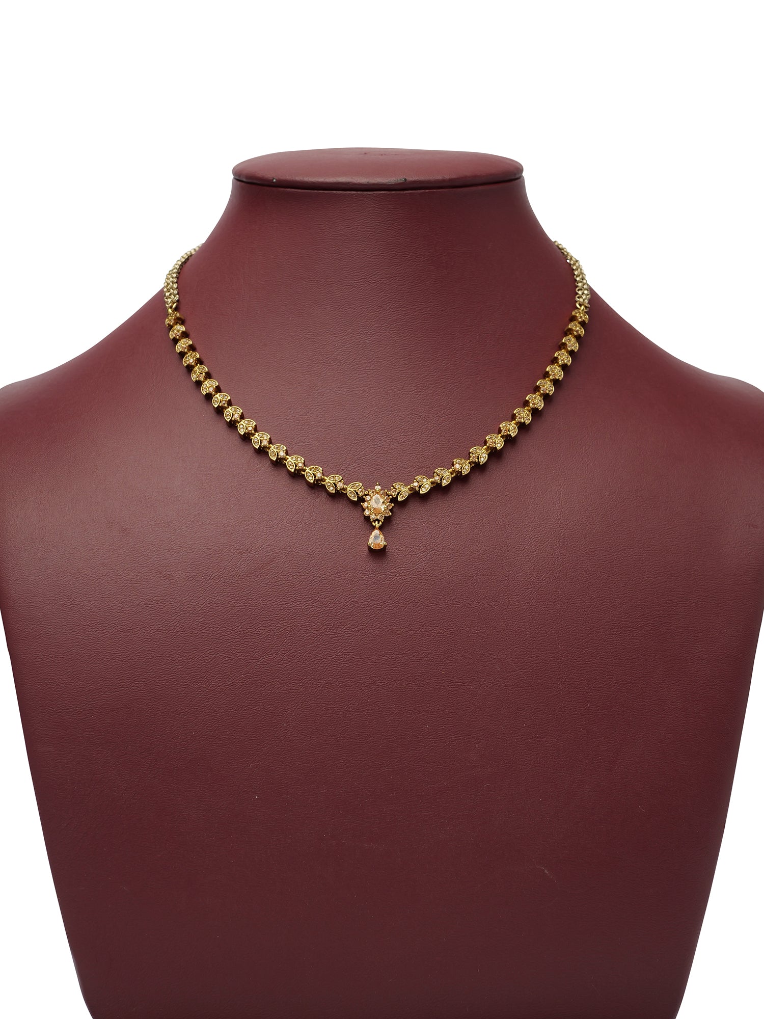 Rosa Simple Necklace Set in Champagne