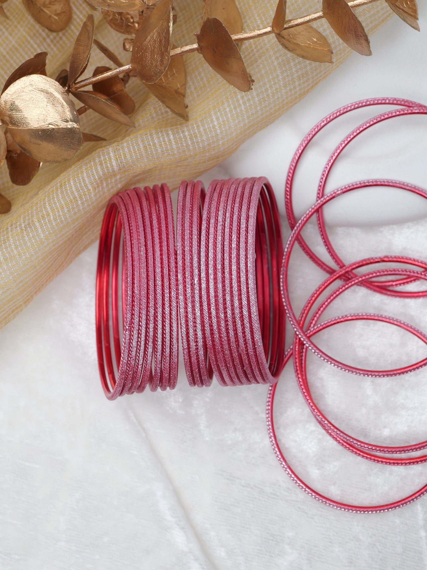 Rose Pink Shimmer Bangles