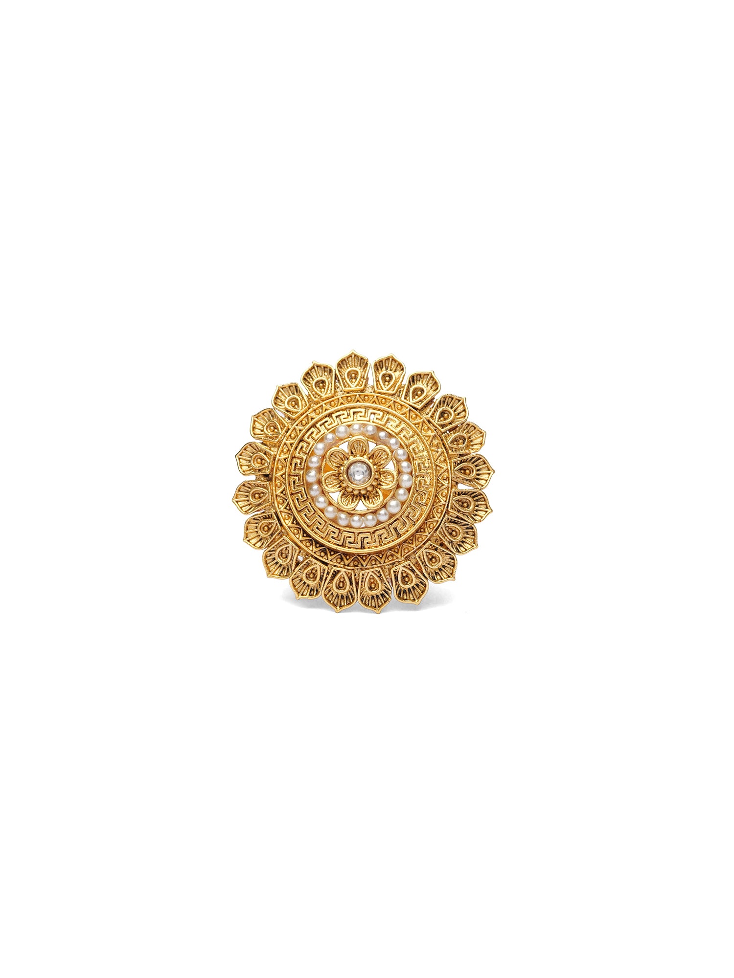 Rukmini Gold Style Ring in White