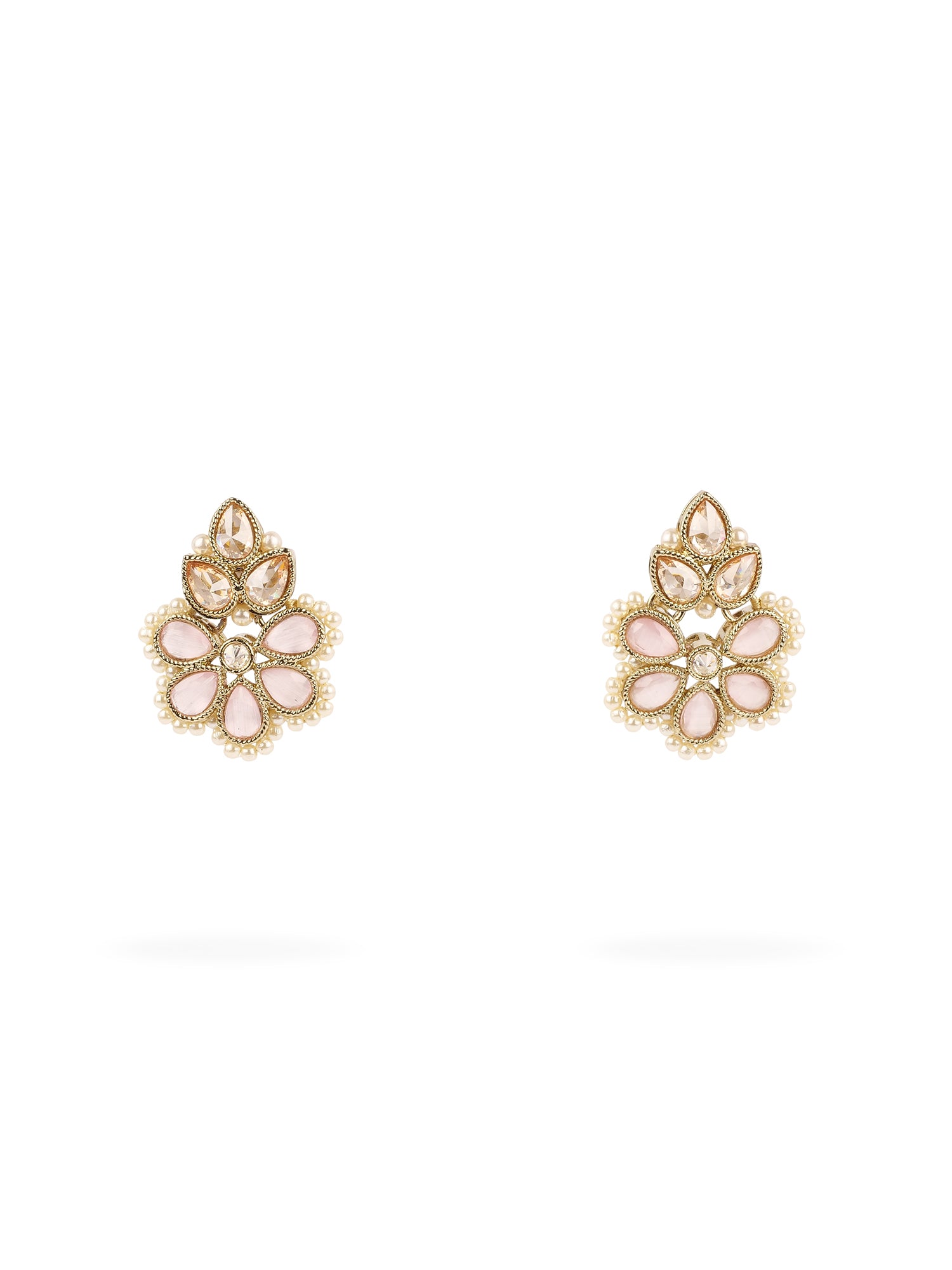 Rupi Small Earrings in Pearl and Light Pink 