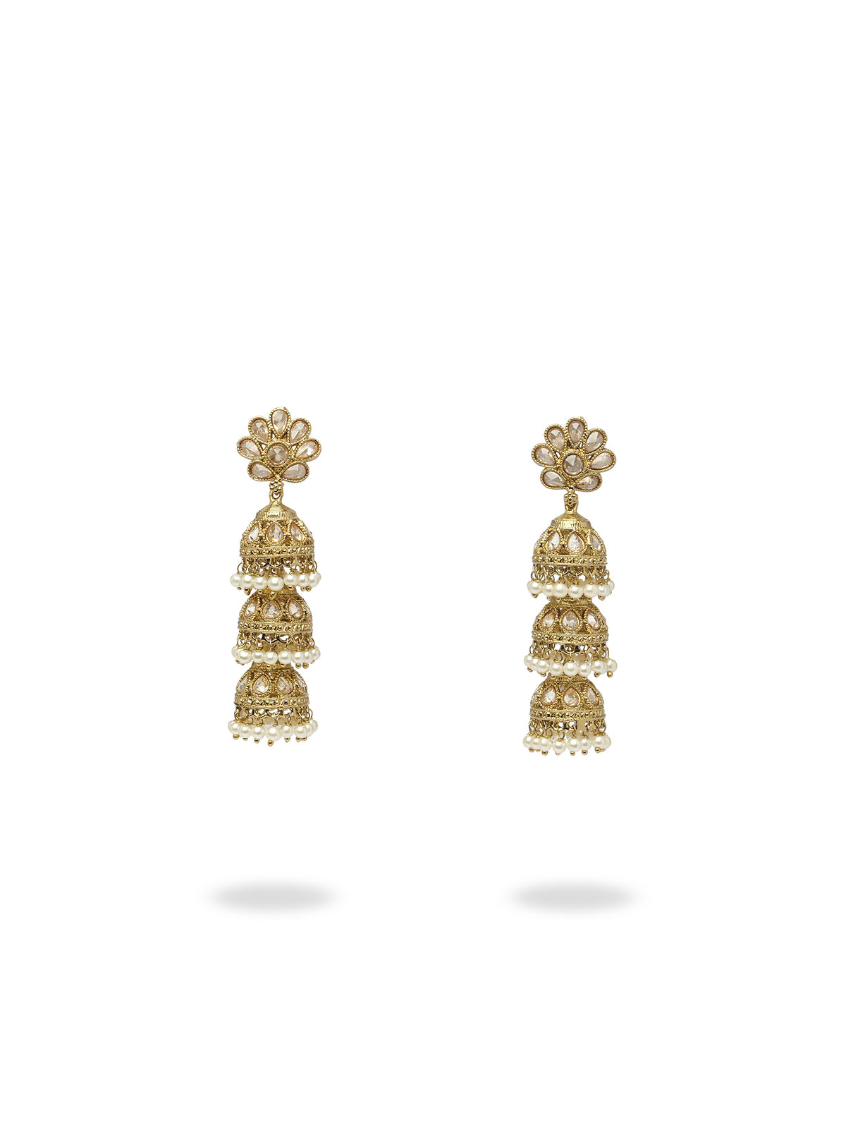 Saachi Pearl Layered Jhumka Earrings