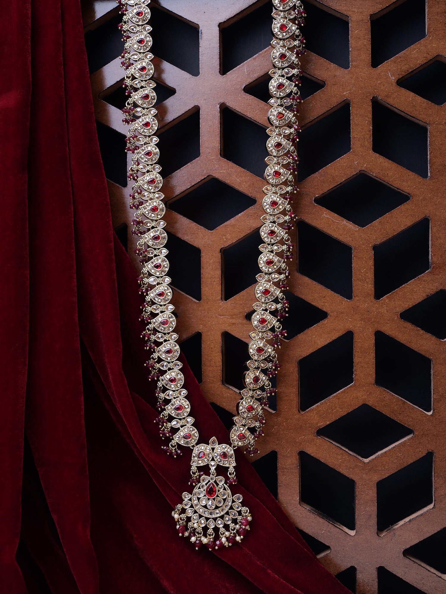 Saanvi Rani Haar in Maroon and Antique Gold