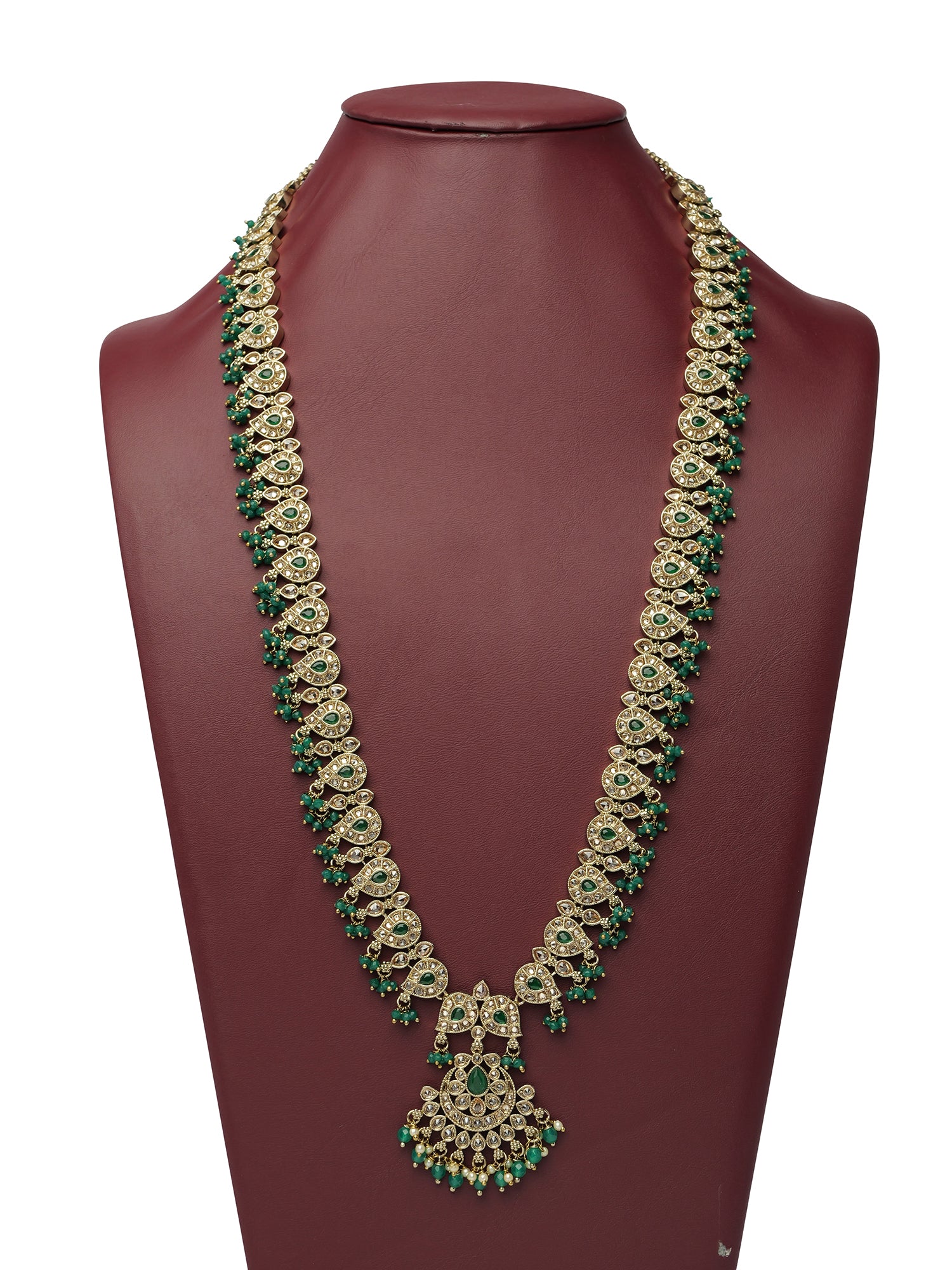 Saanvi Rani Haar in Green and Antique Gold