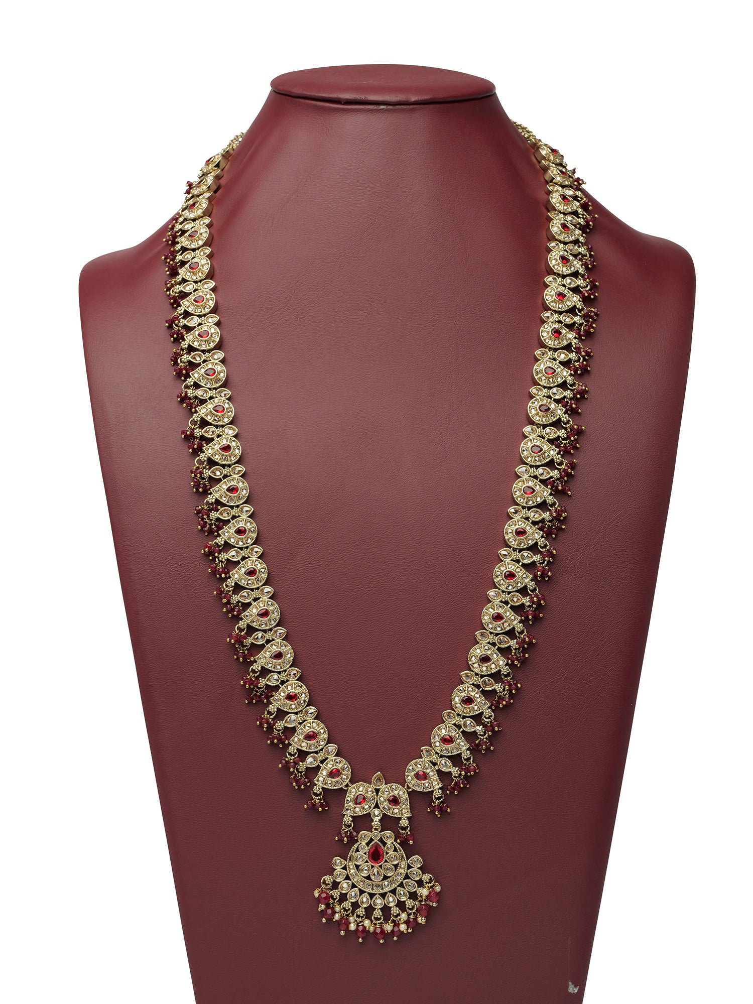 Saanvi Rani Haar in Maroon and Antique Gold