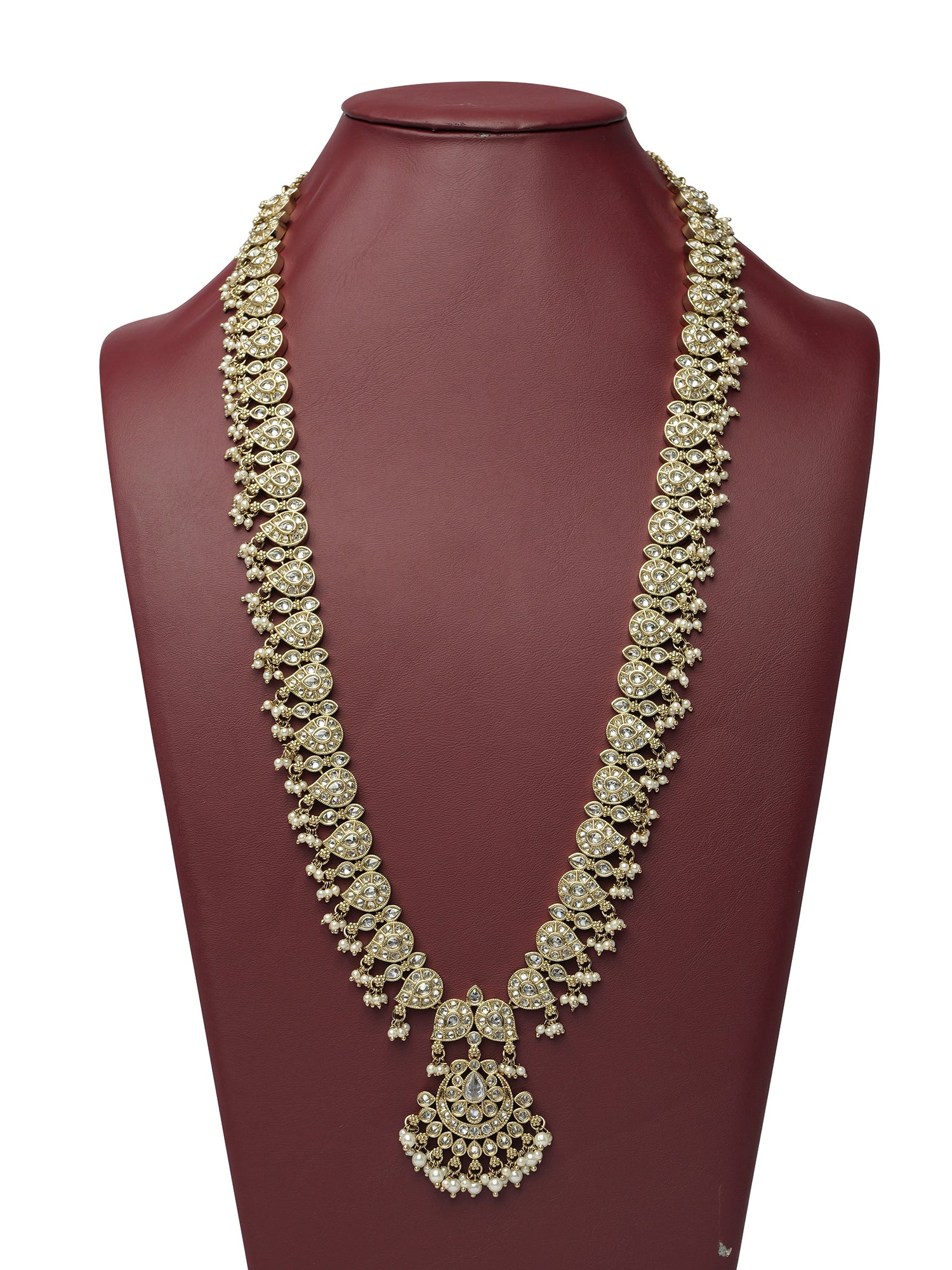 Saanvi Rani Haar in White and Antique Gold