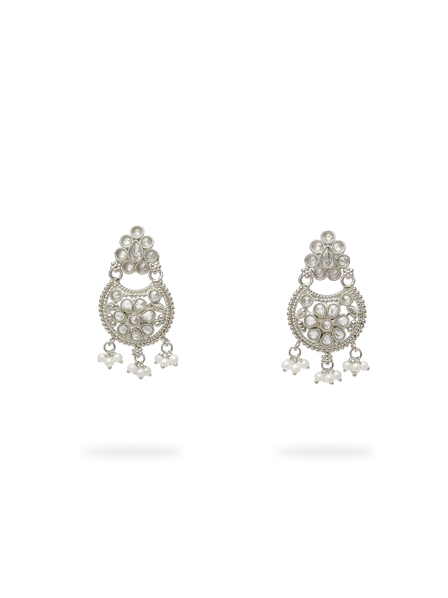 Saara Necklace Set in Rhodium
