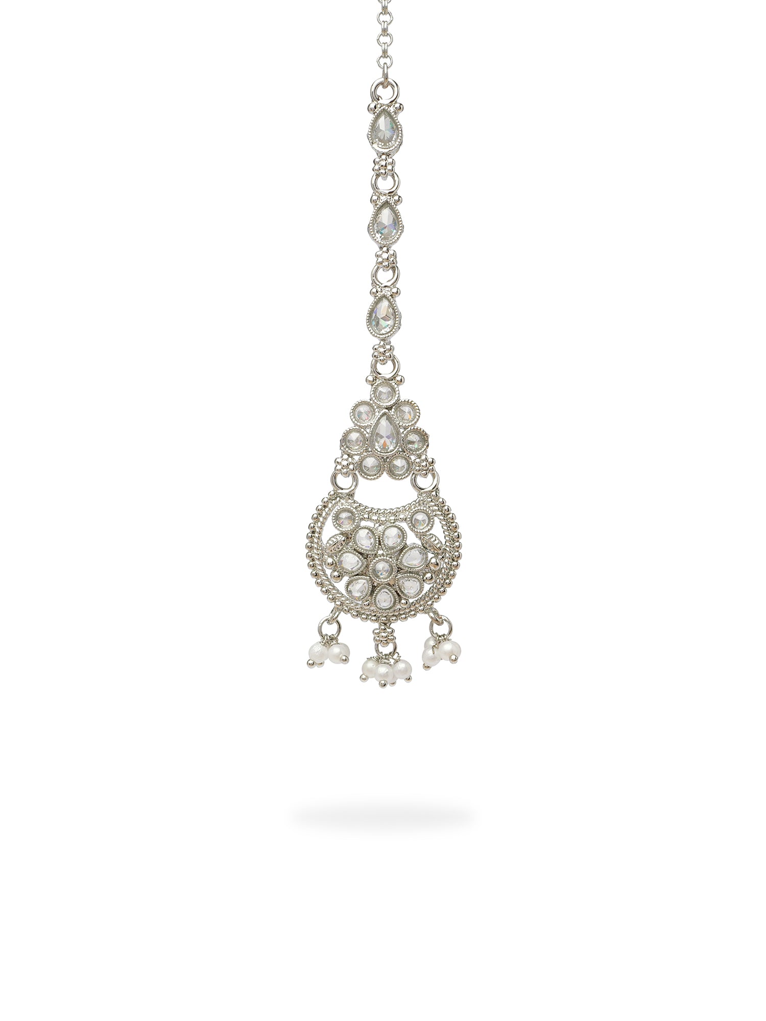 Saara Necklace Set in Rhodium