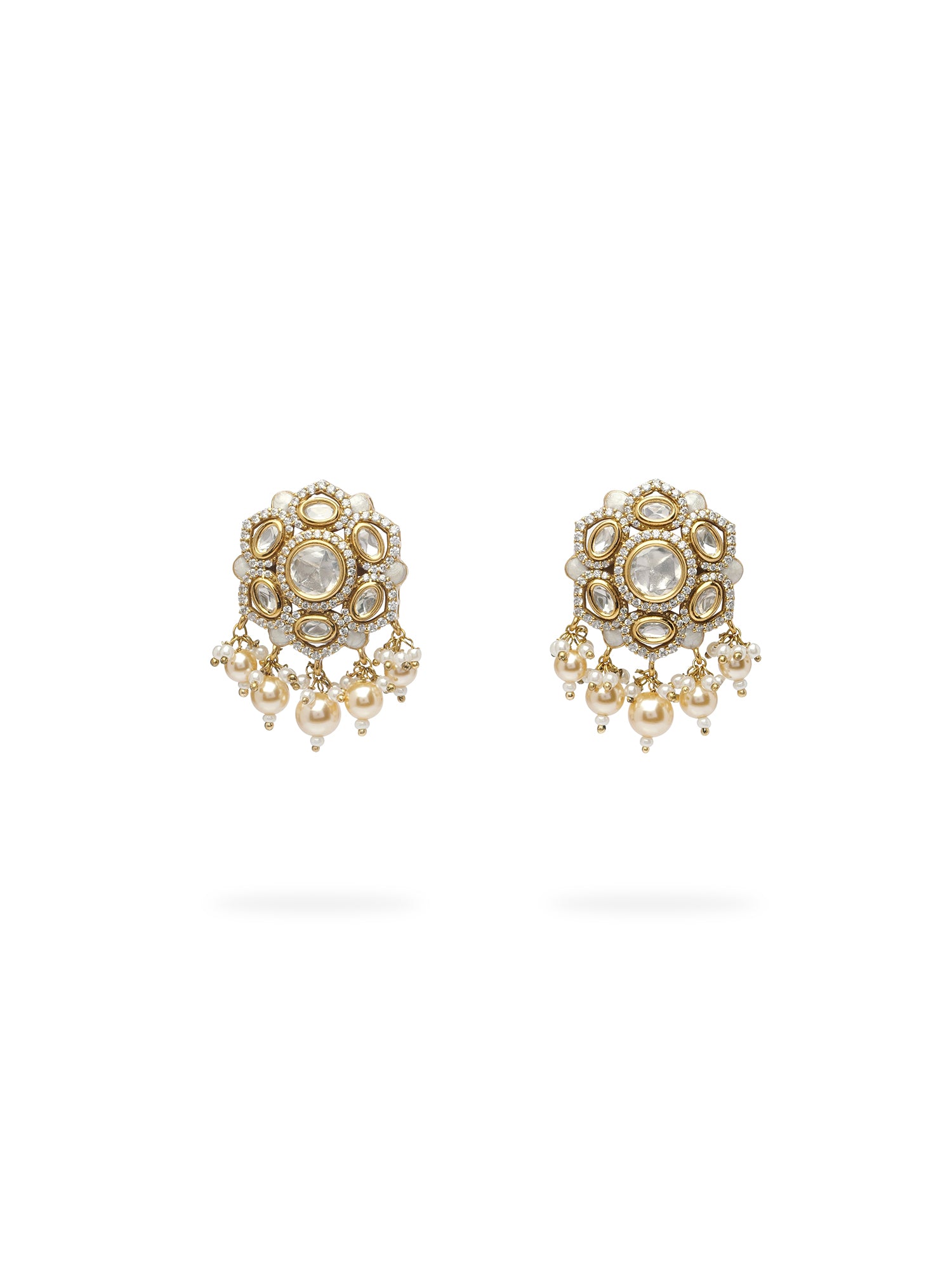 Sabine Kundan Earrings in Gold