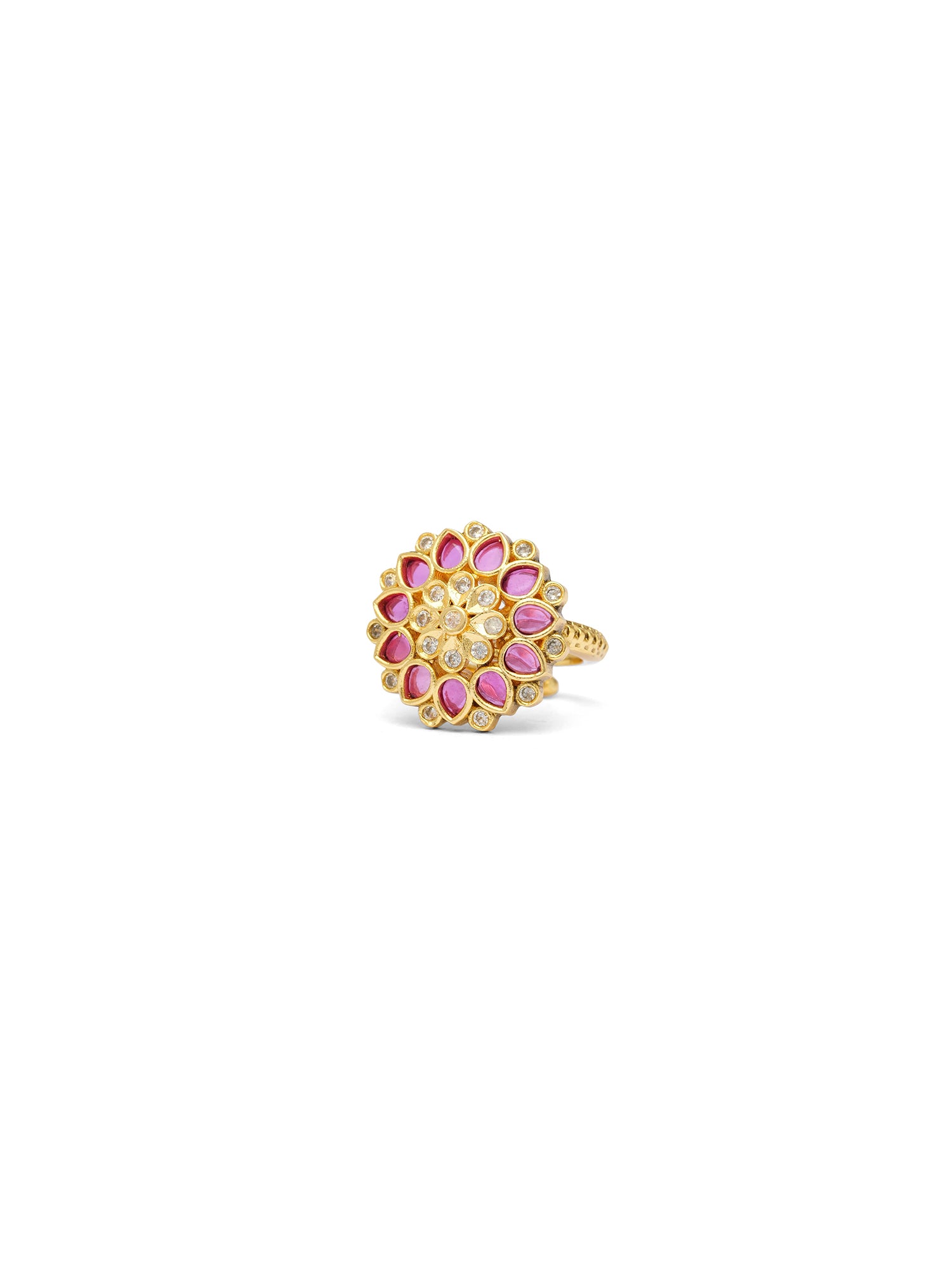 Sabrina Classic Ring in Ruby and Gold Oxidised