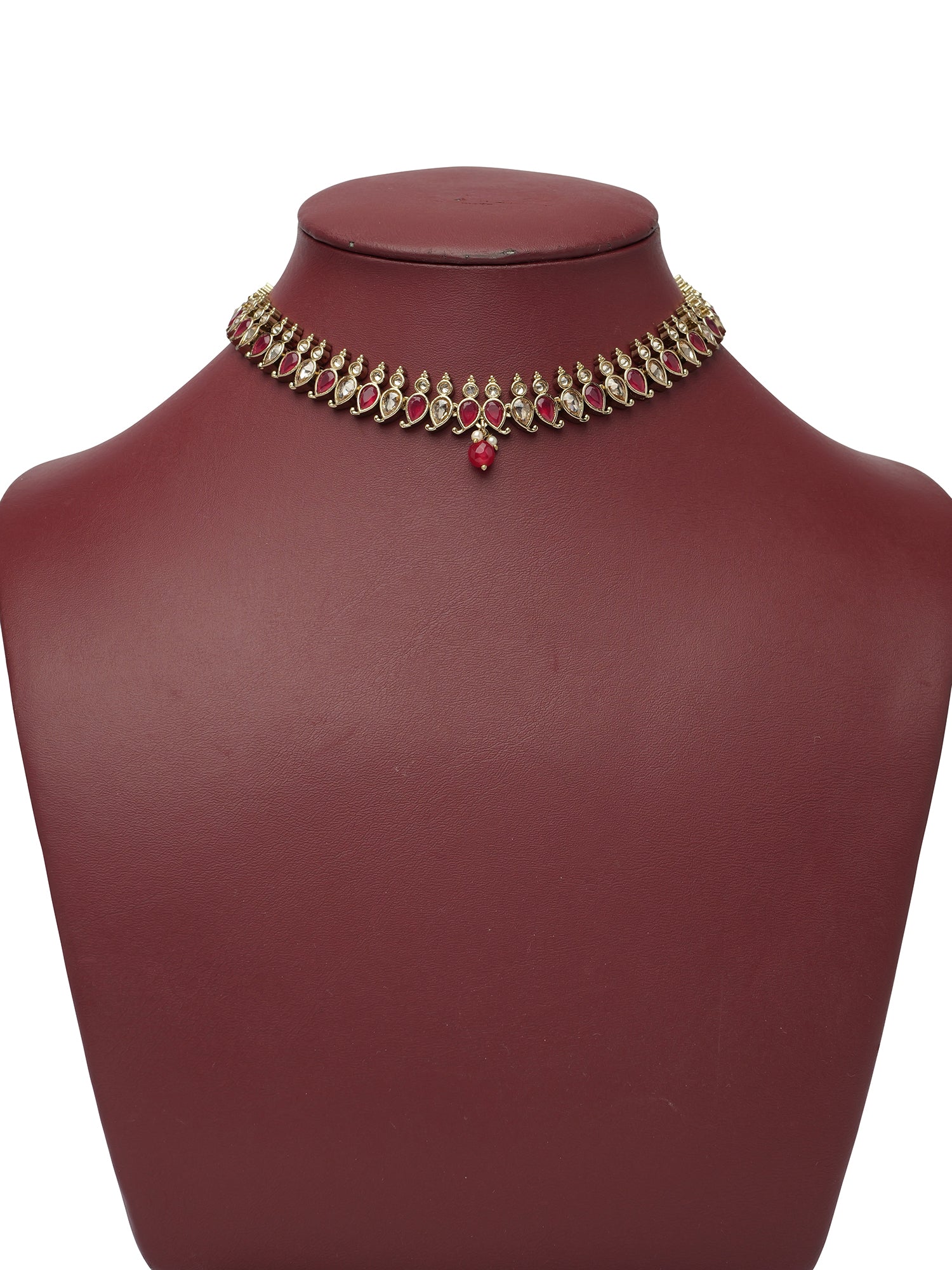 Sahana Necklace Set in Ruby
