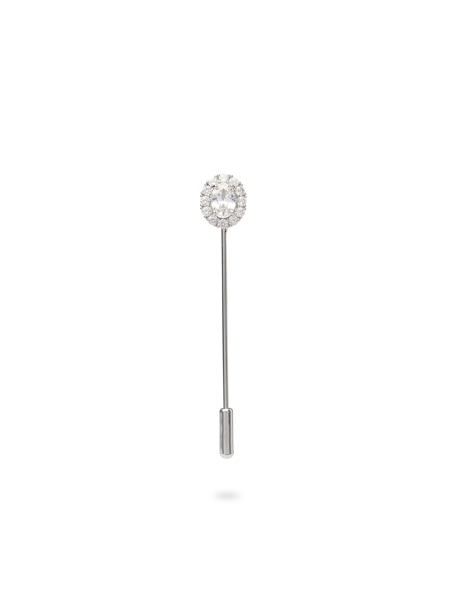 Sahra Scarf Pin in White and Rhodium