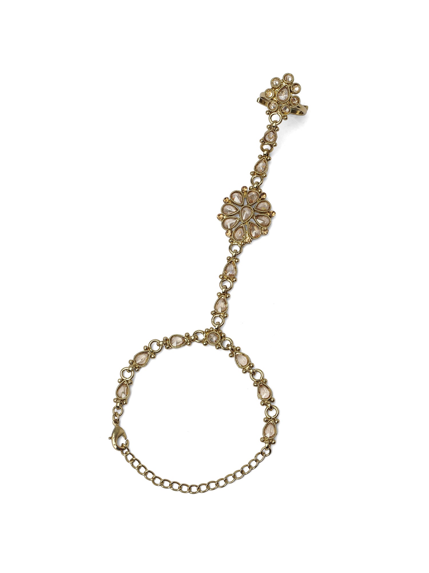 Saira Hand Chain in Antique Gold