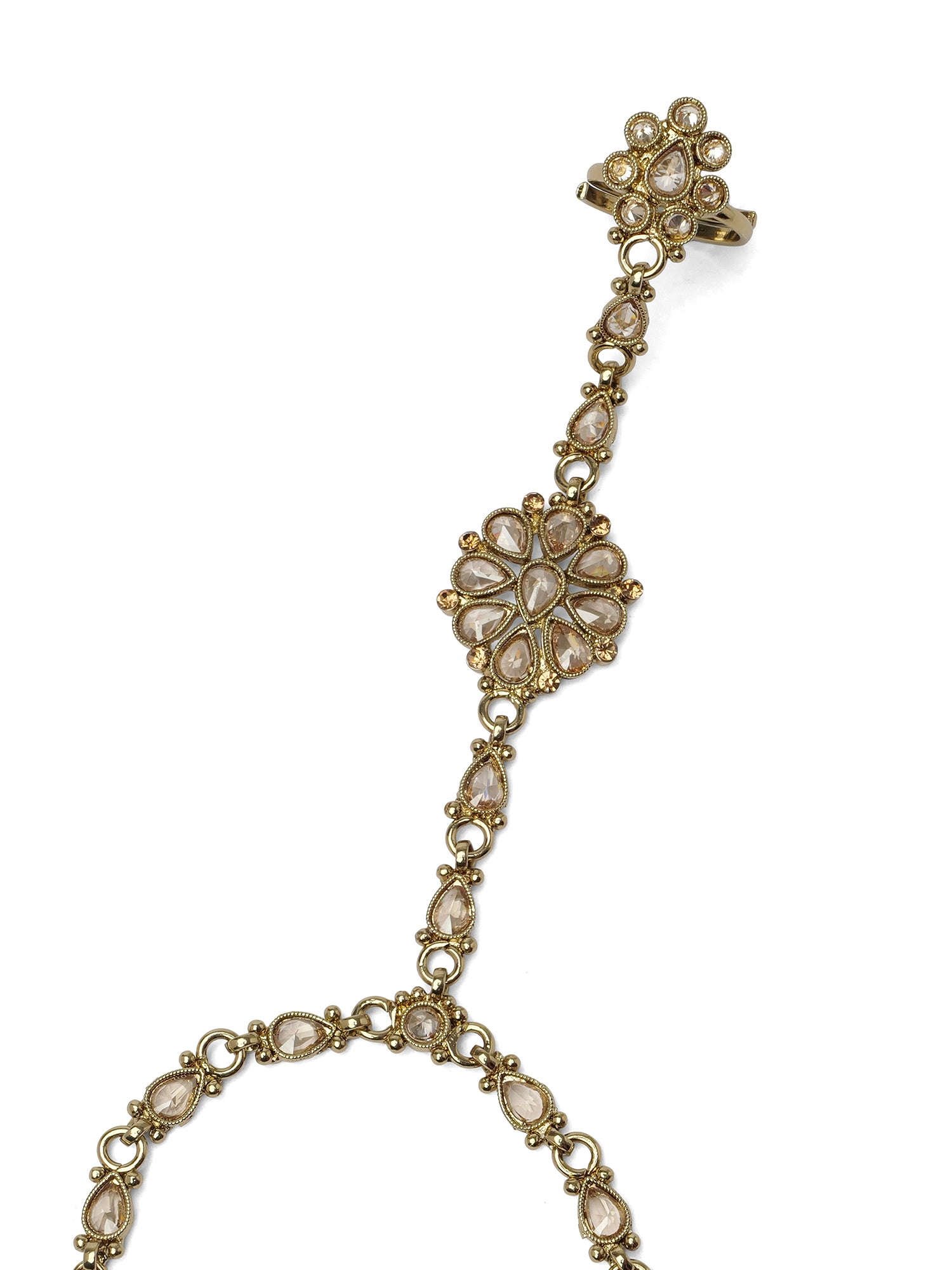 Saira Hand Chain in Antique Gold
