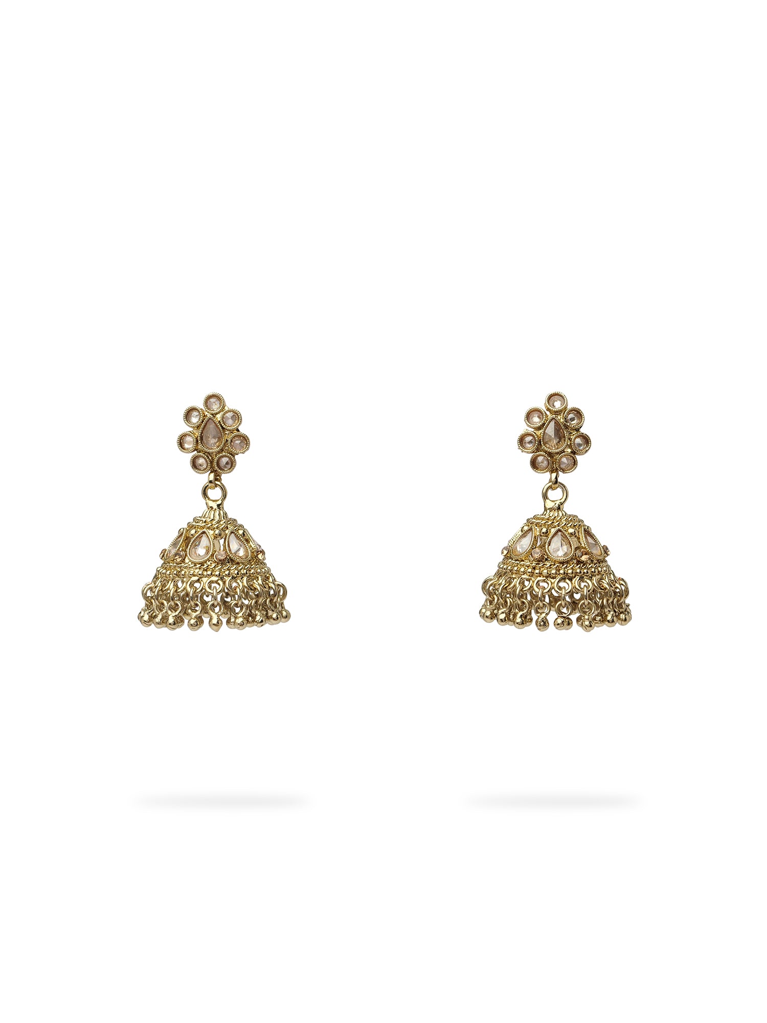 Saira Jhumka Earrings in Antique Gold