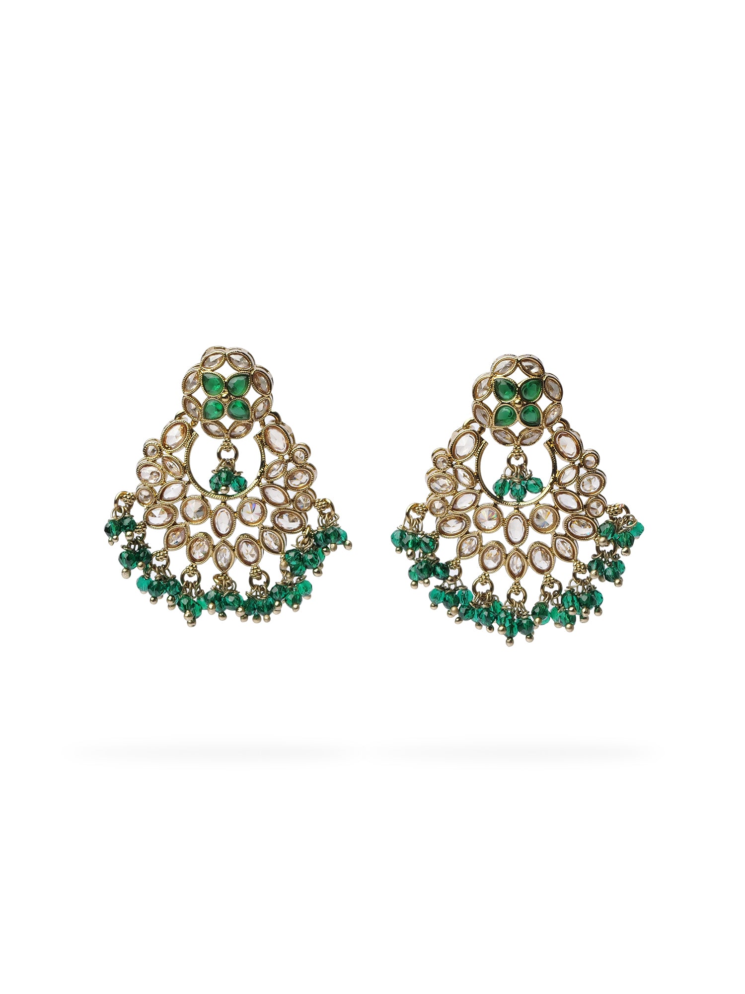 Sajna Chandbali Earrings in Green