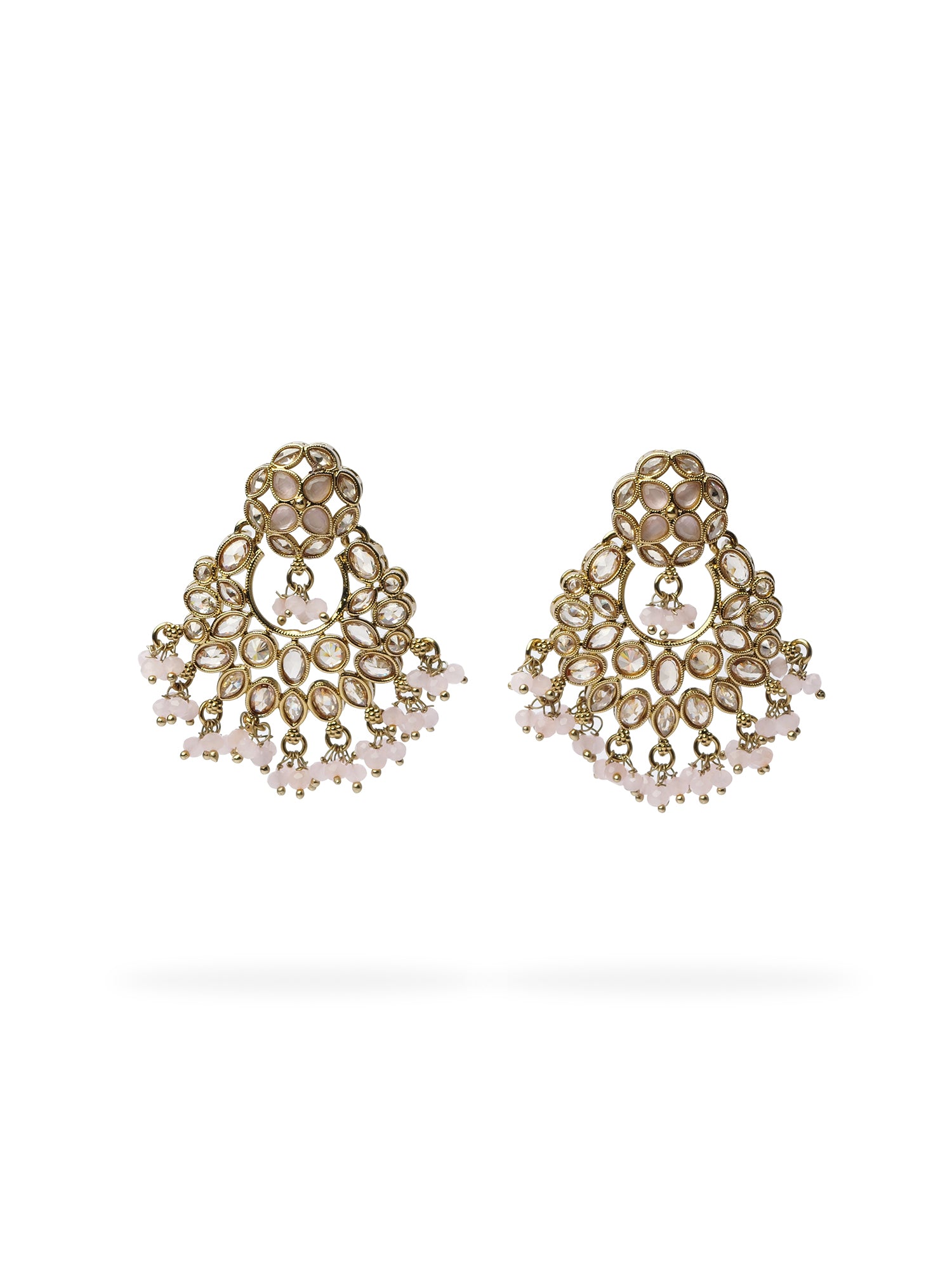 Sajna Chandbali Earrings in Light Pink