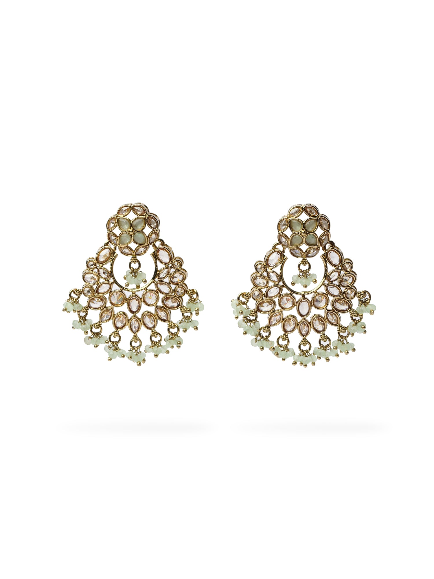 Sajna Chandbali Earrings in Mint