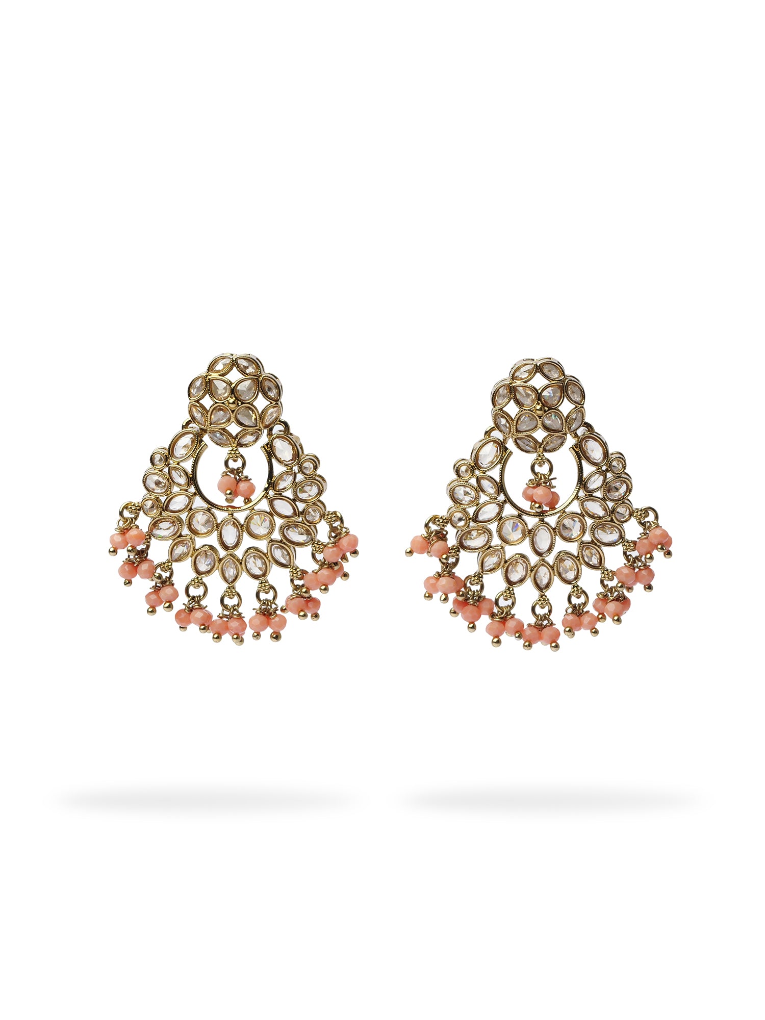 Sajna Chandbali Earrings in Peach