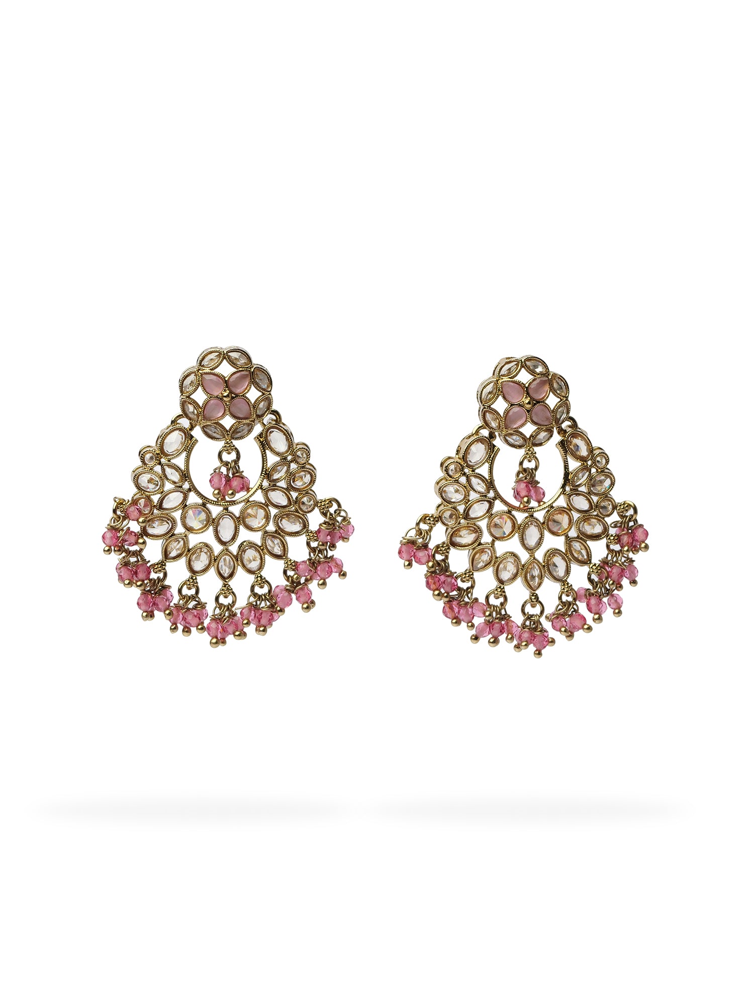 Sajna Chandbali Earrings in Pink