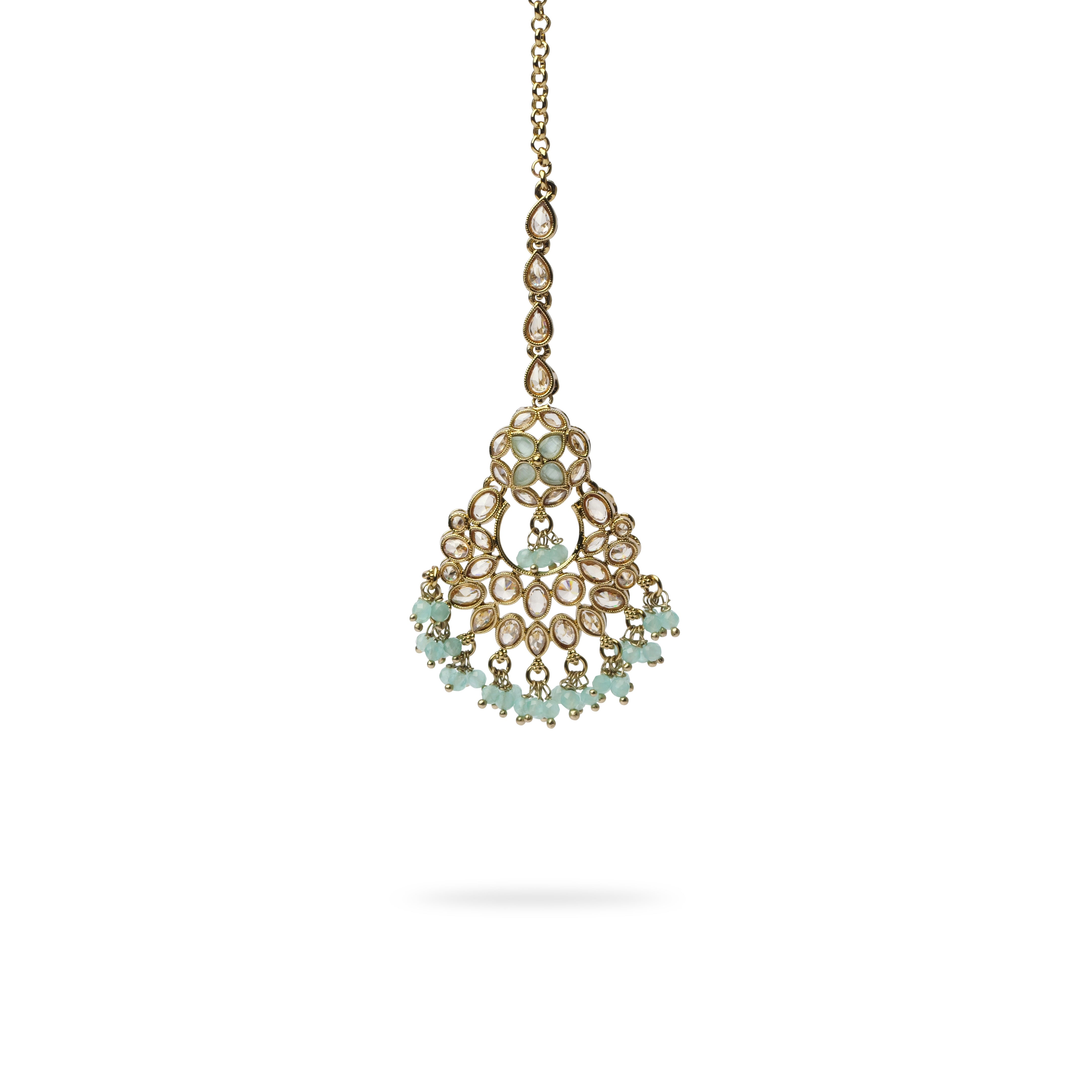 Sajna Chandbali Maang Tikka in Light Blue