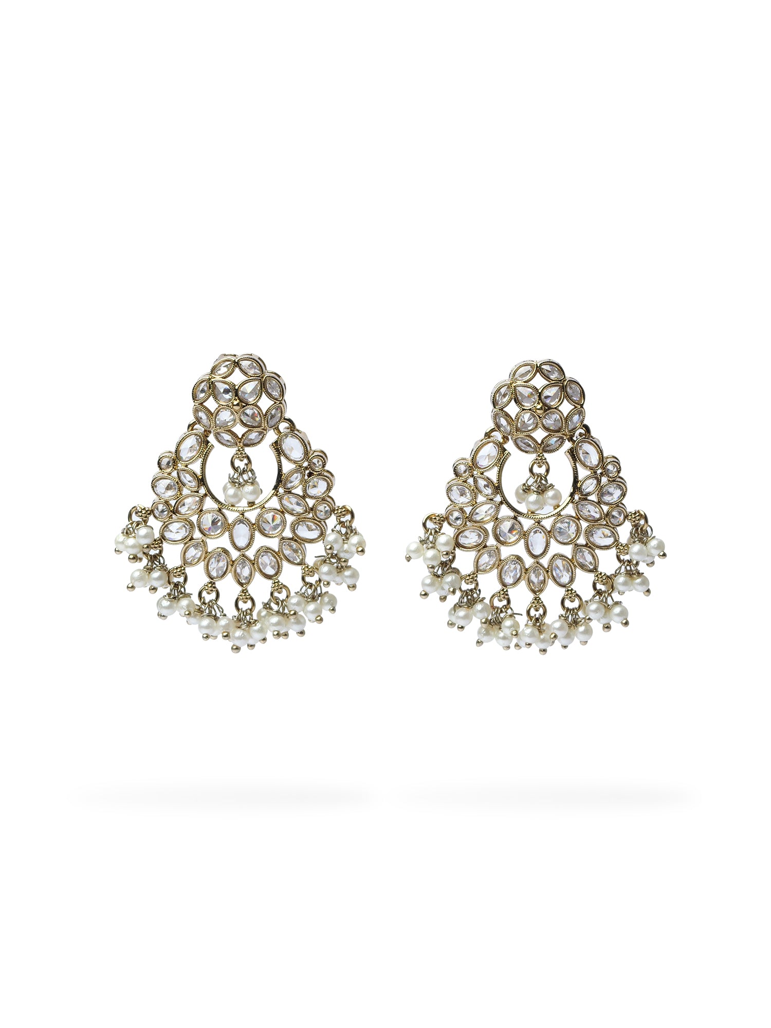 Sajna Chandbali Earrings in White
