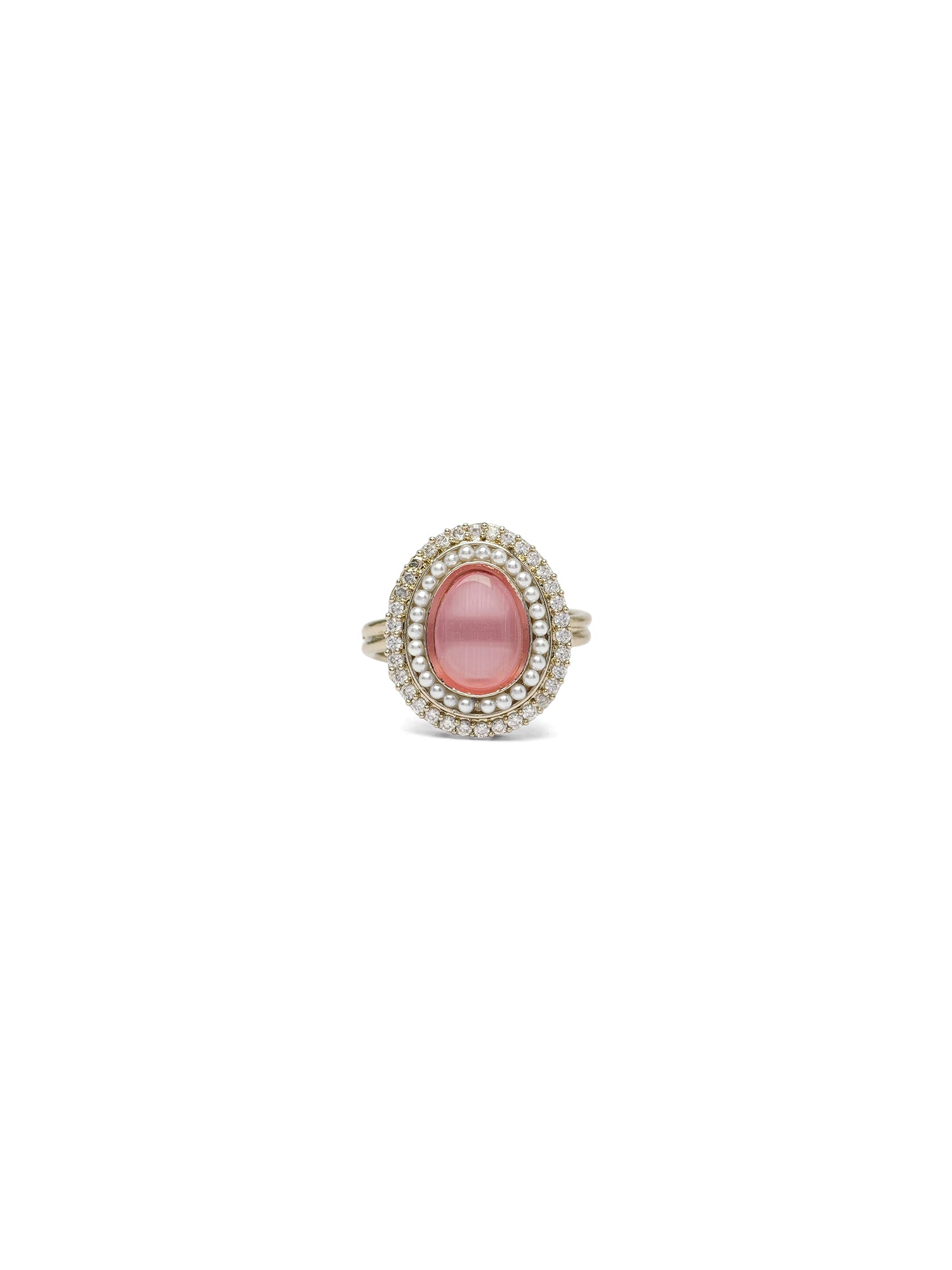 Sajni Ring in Pearl and Light Pink