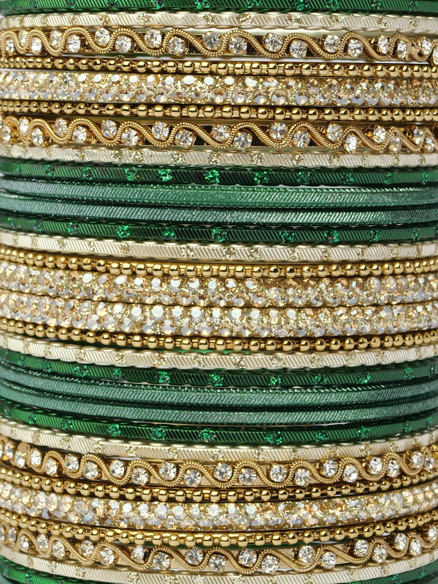 Sameera Two Hand Bangle Set in Green