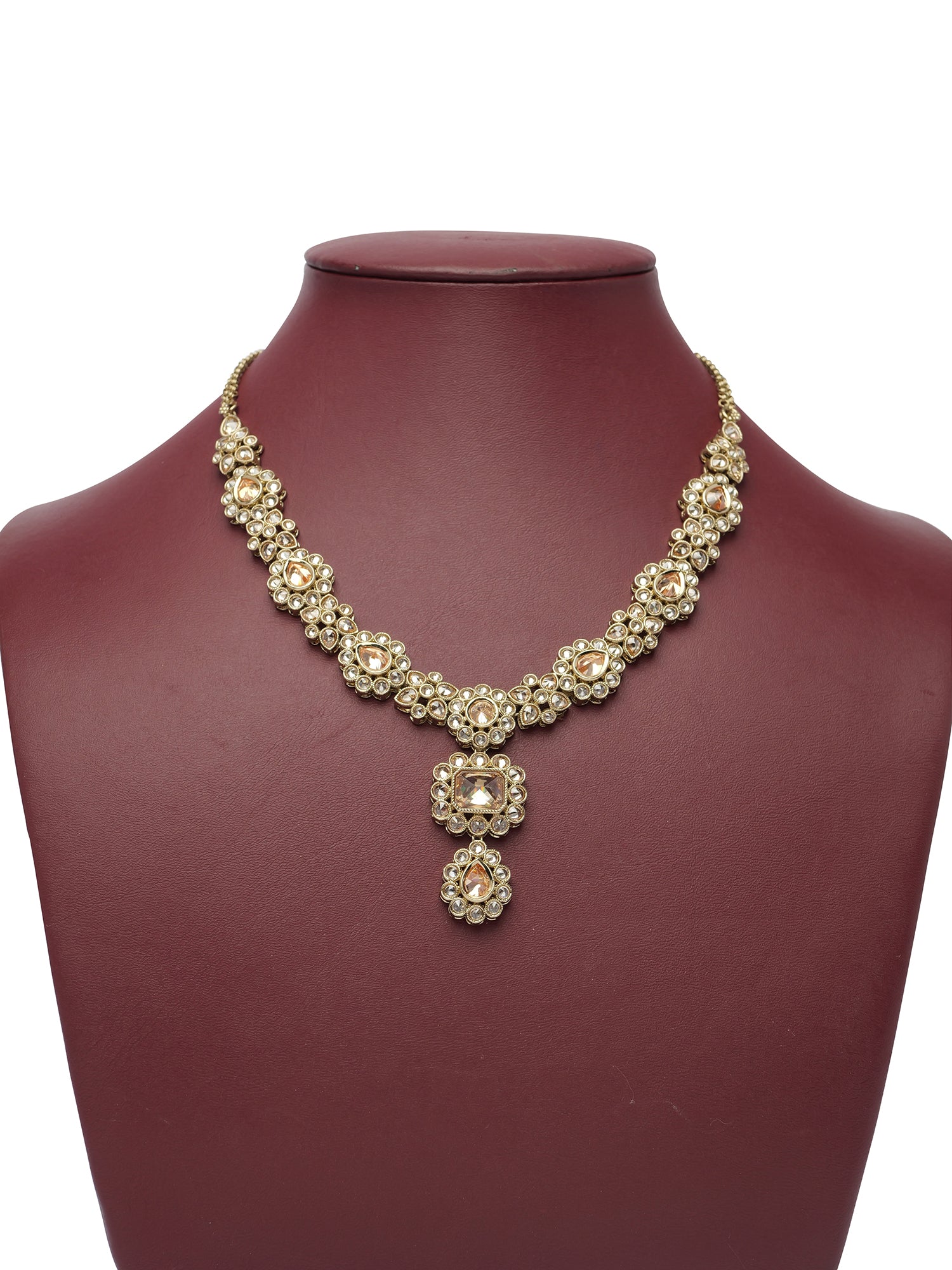 Samirah Necklace Set in Champagne and Antique Gold