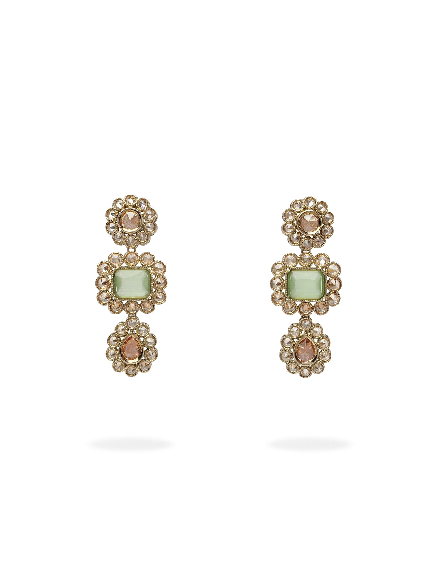 Samirah Necklace Set in Mint and Antique Gold