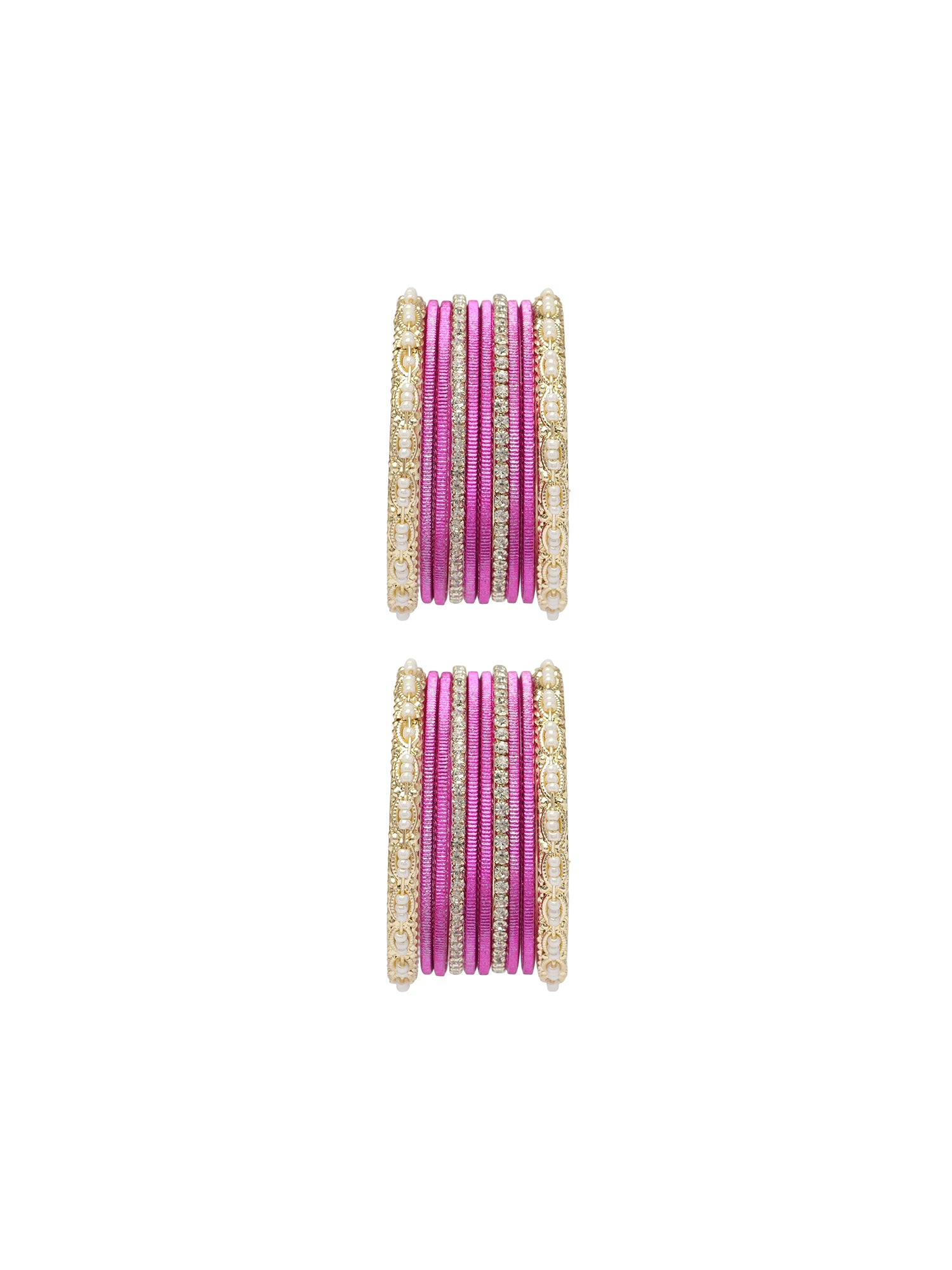 Sana Children's Bangle Set in Hot Pink