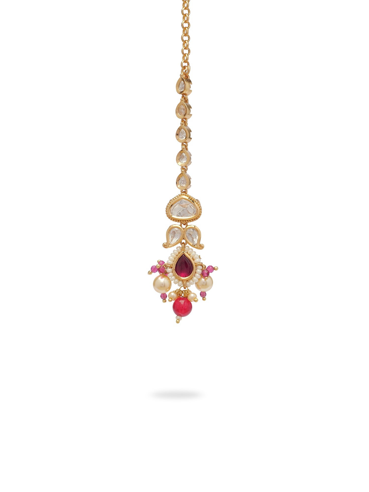 Sanya Kundan Maang Tikka in Ruby