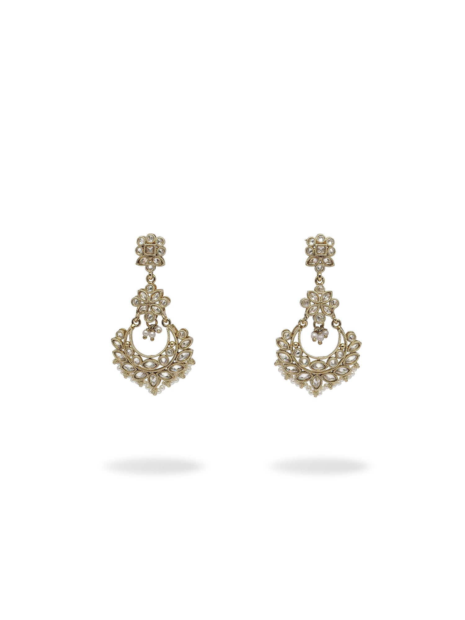 Sara Long Earrings in White