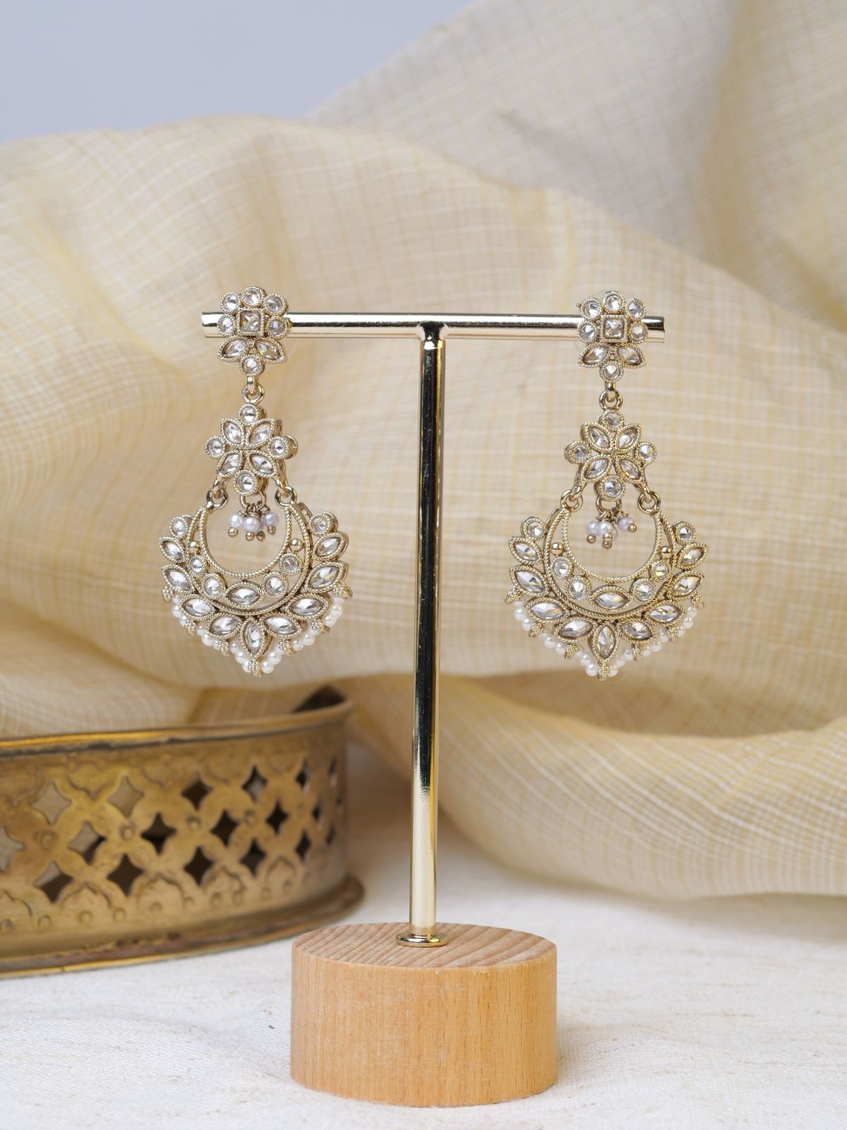 Sara Long Earrings in White