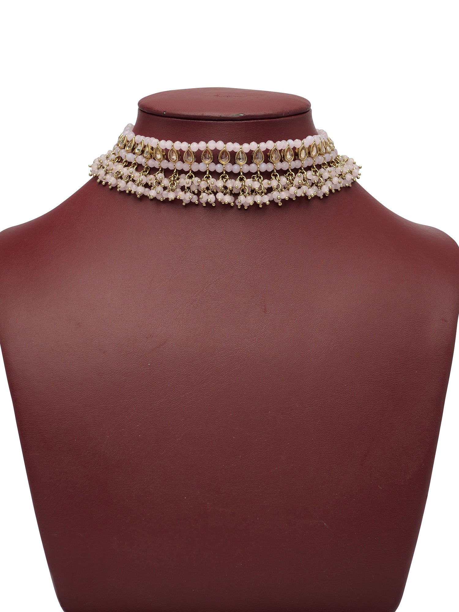 Sarfina Choker Set in Light Pink and Antique Gold