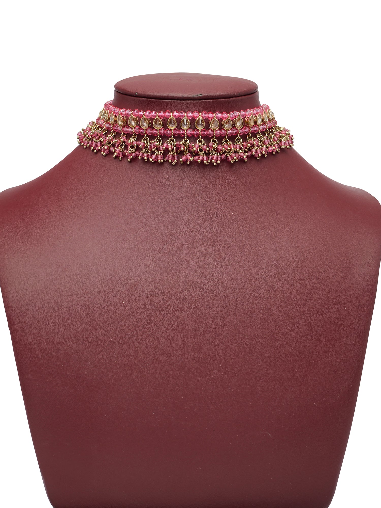 Sarfina Choker Set in Pink and Antique Gold