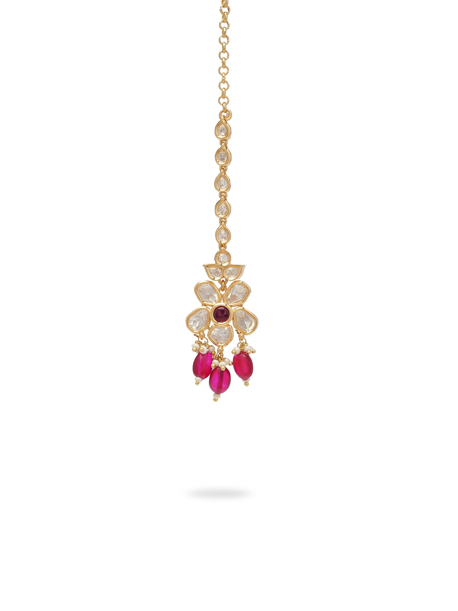 Sarini Kundan Maang Tikka in Ruby
