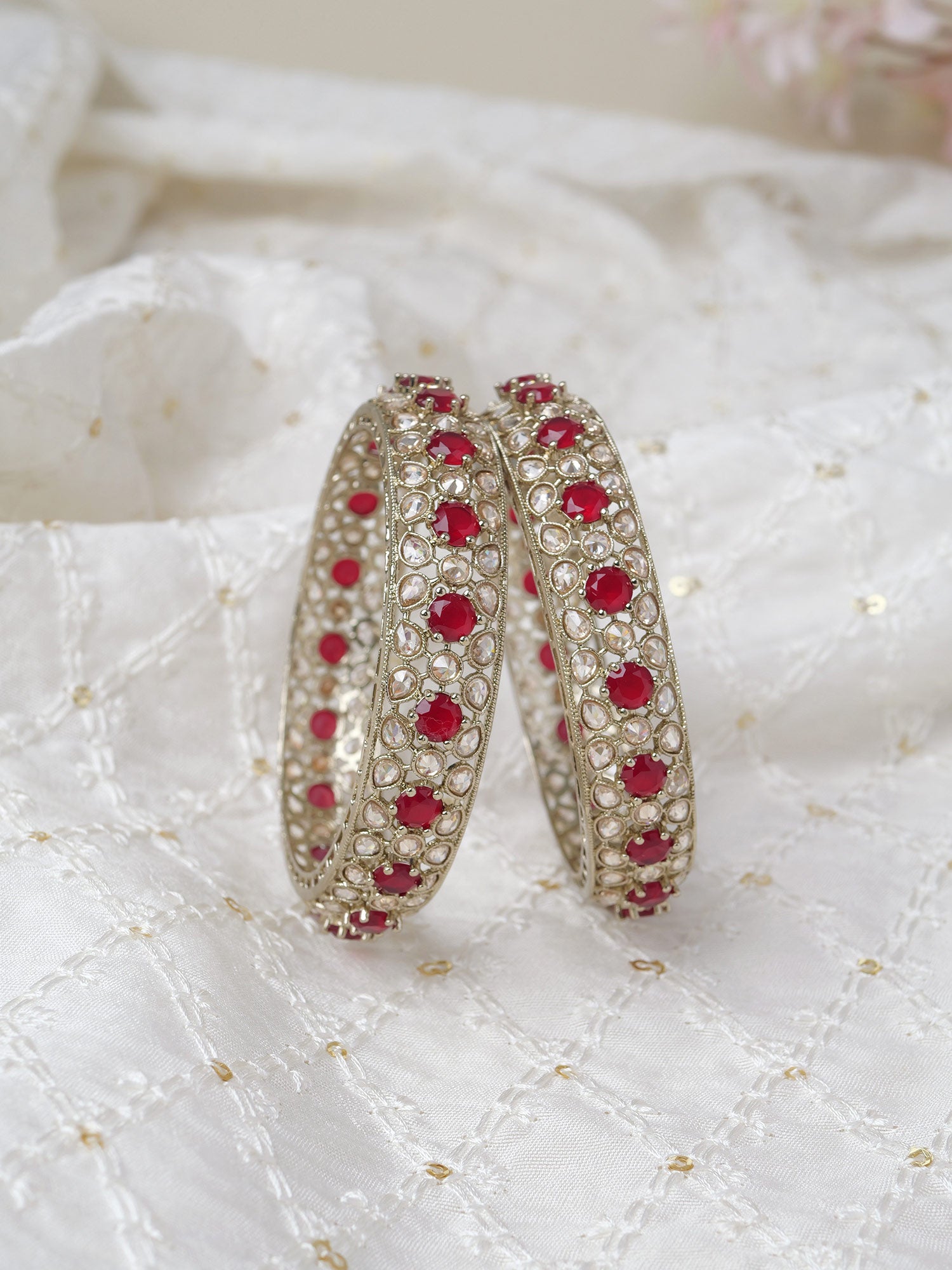 Savera Kada Bangles in Maroon