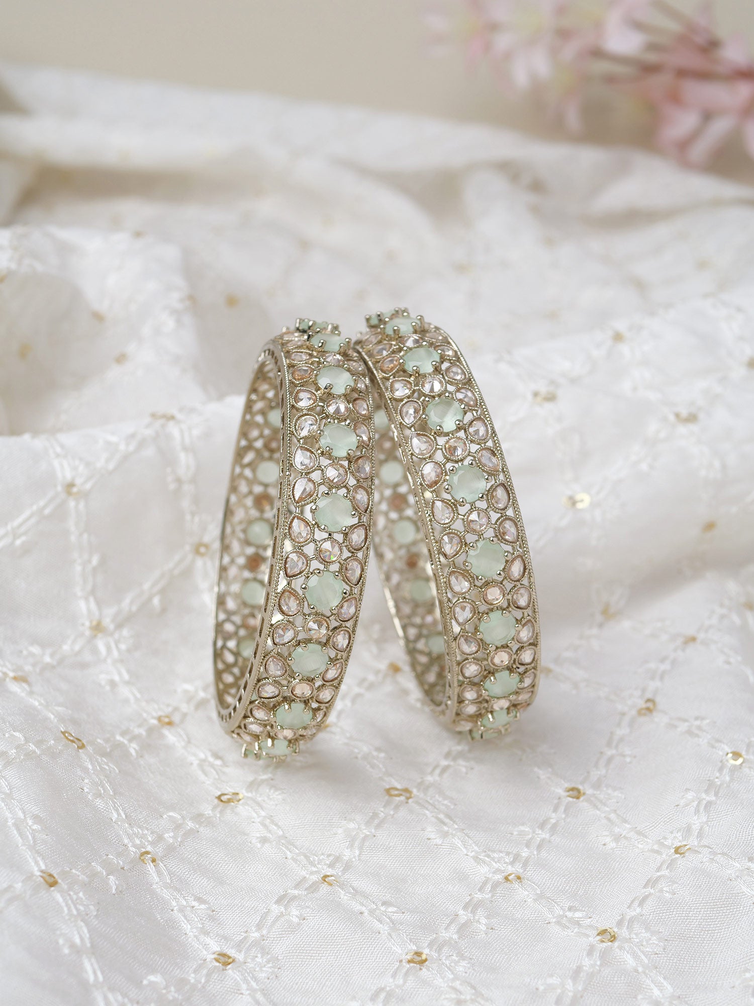 Savera Kada Bangles in Mint