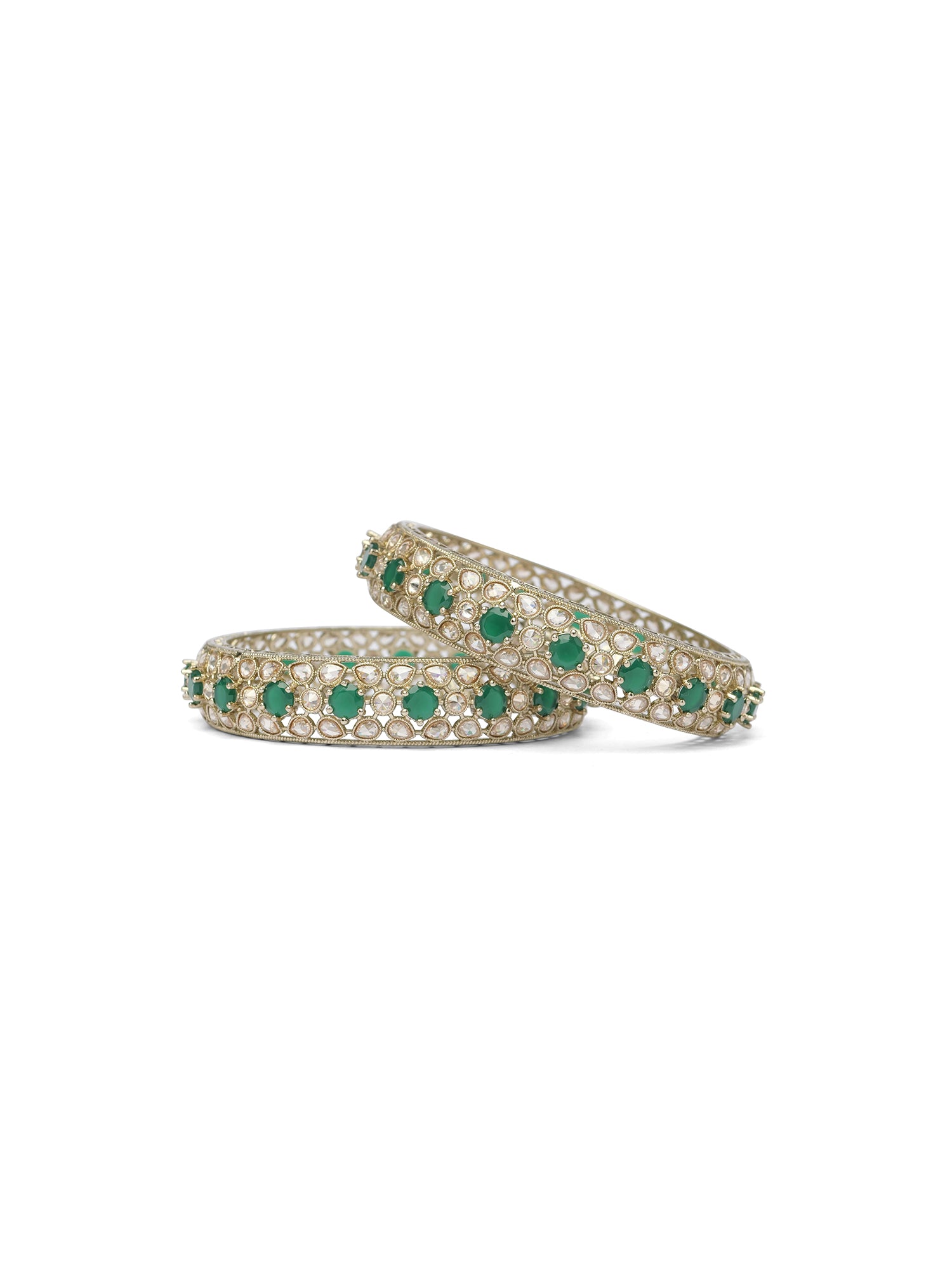 Savera Kada Bangles in Green