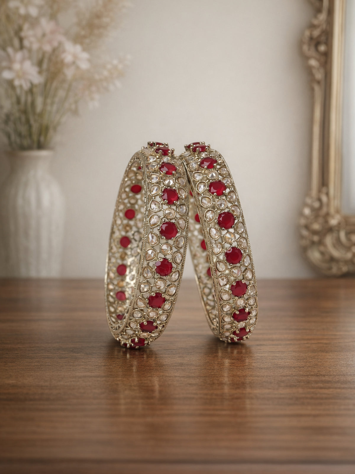 Savera Kada Bangles in Maroon