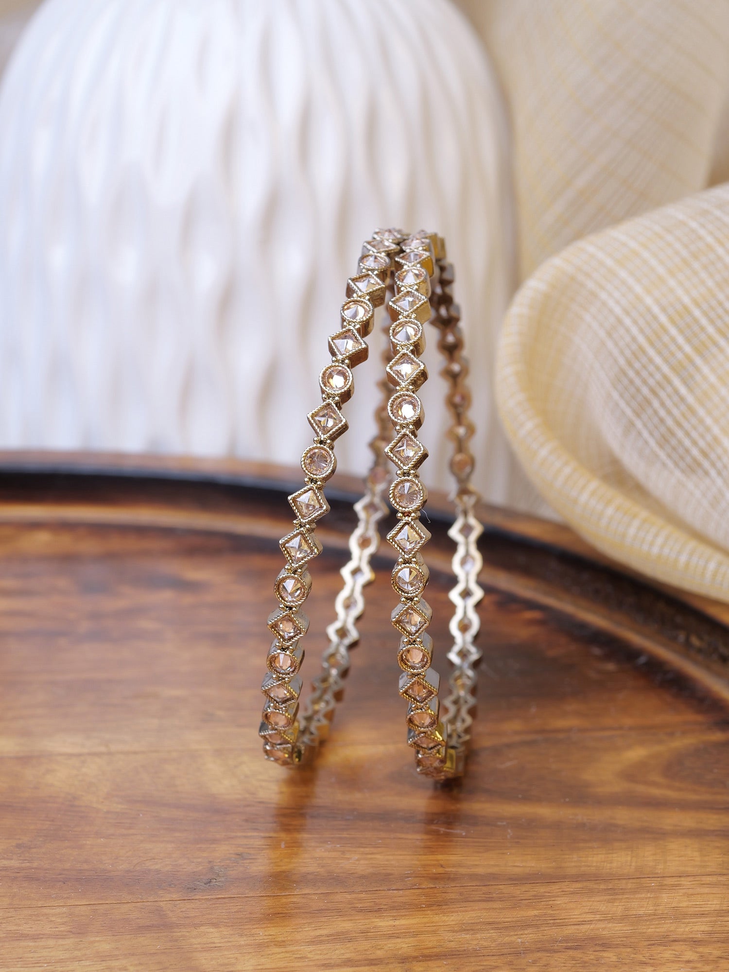 Sehani Kada Bangles in Champagne