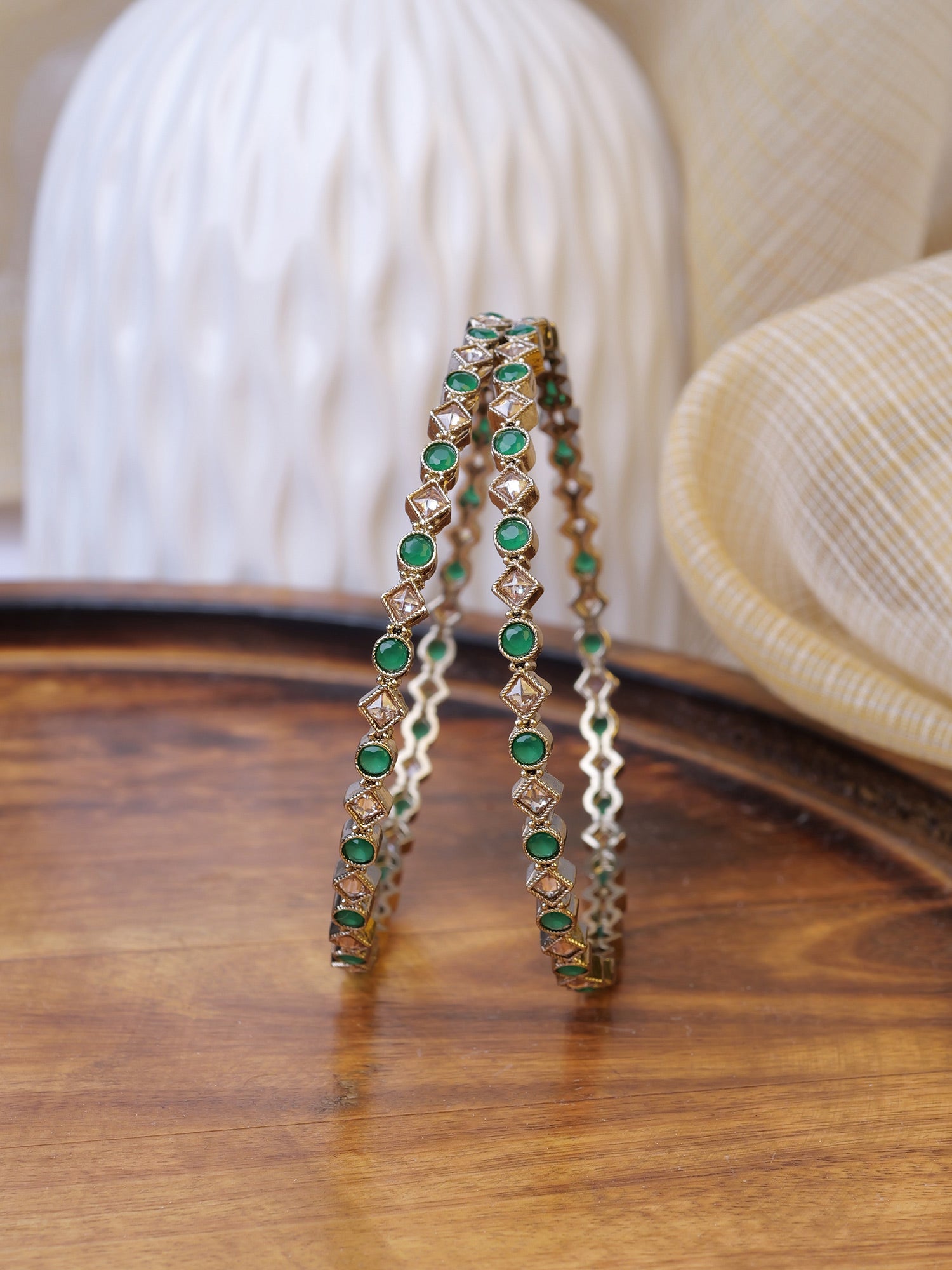 Sehani Kada Bangles in Green