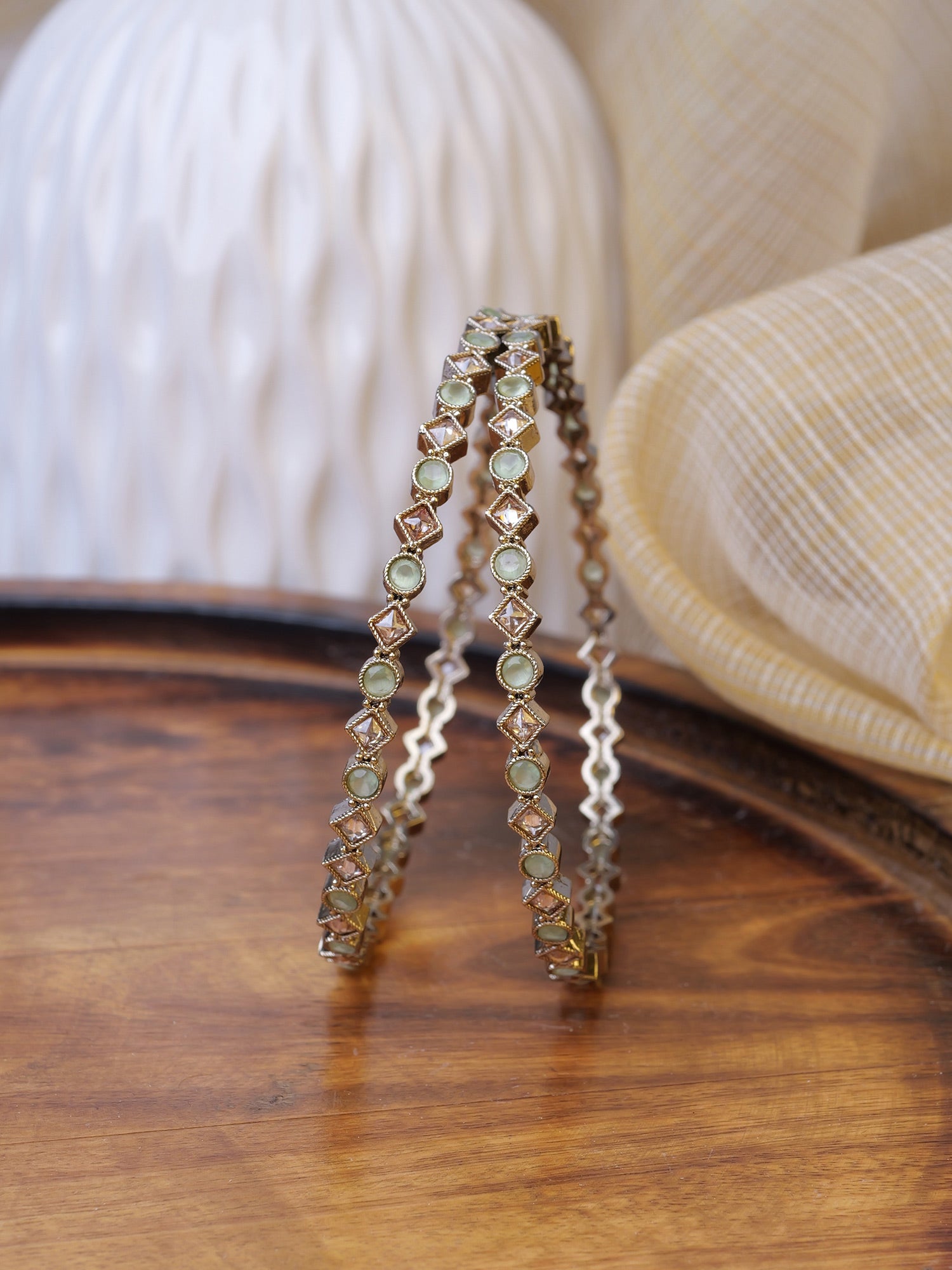 Sehani Kada Bangles in Mint