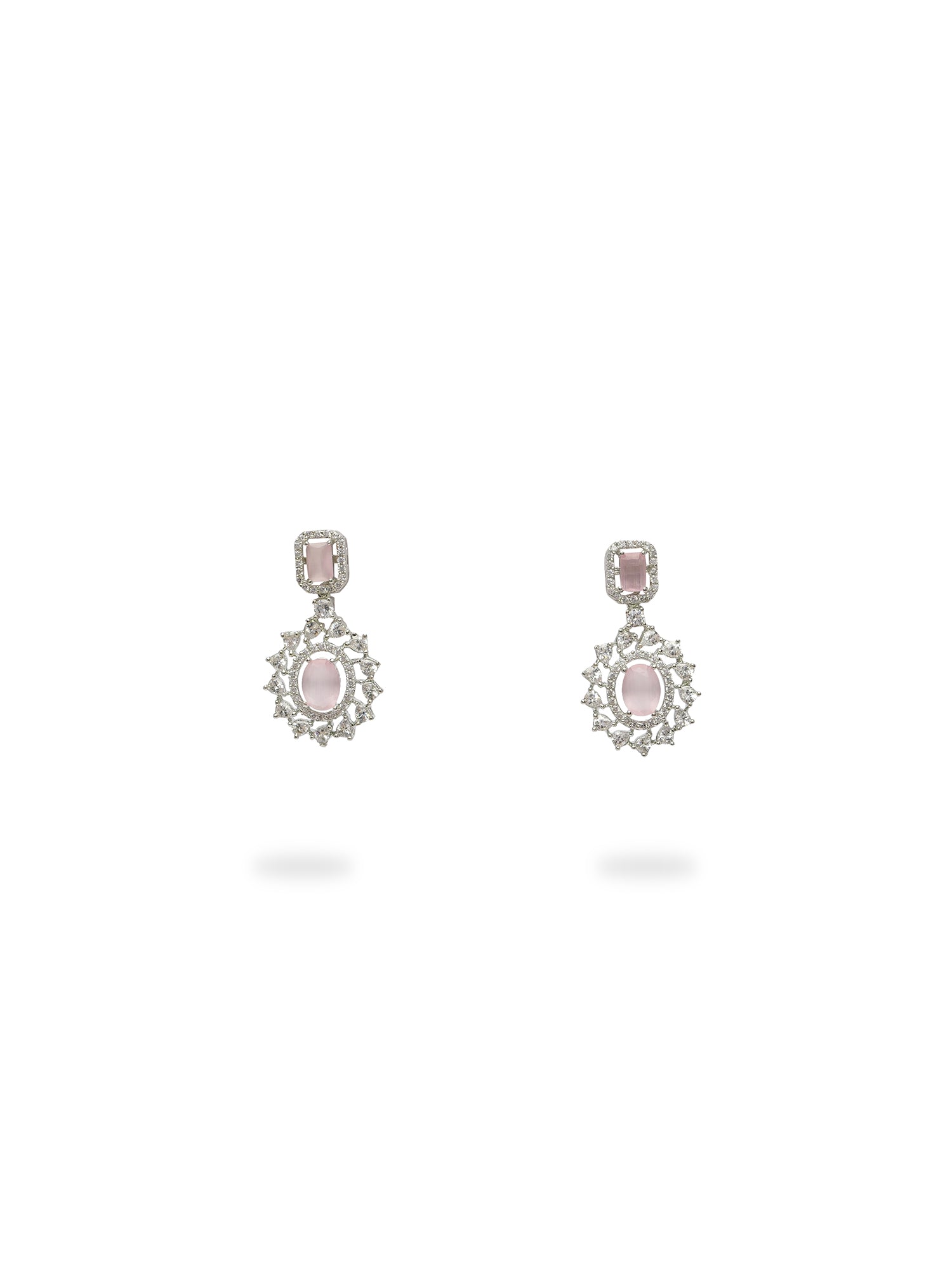 Selene Cubic Zirconia Necklace Set in Light Pink