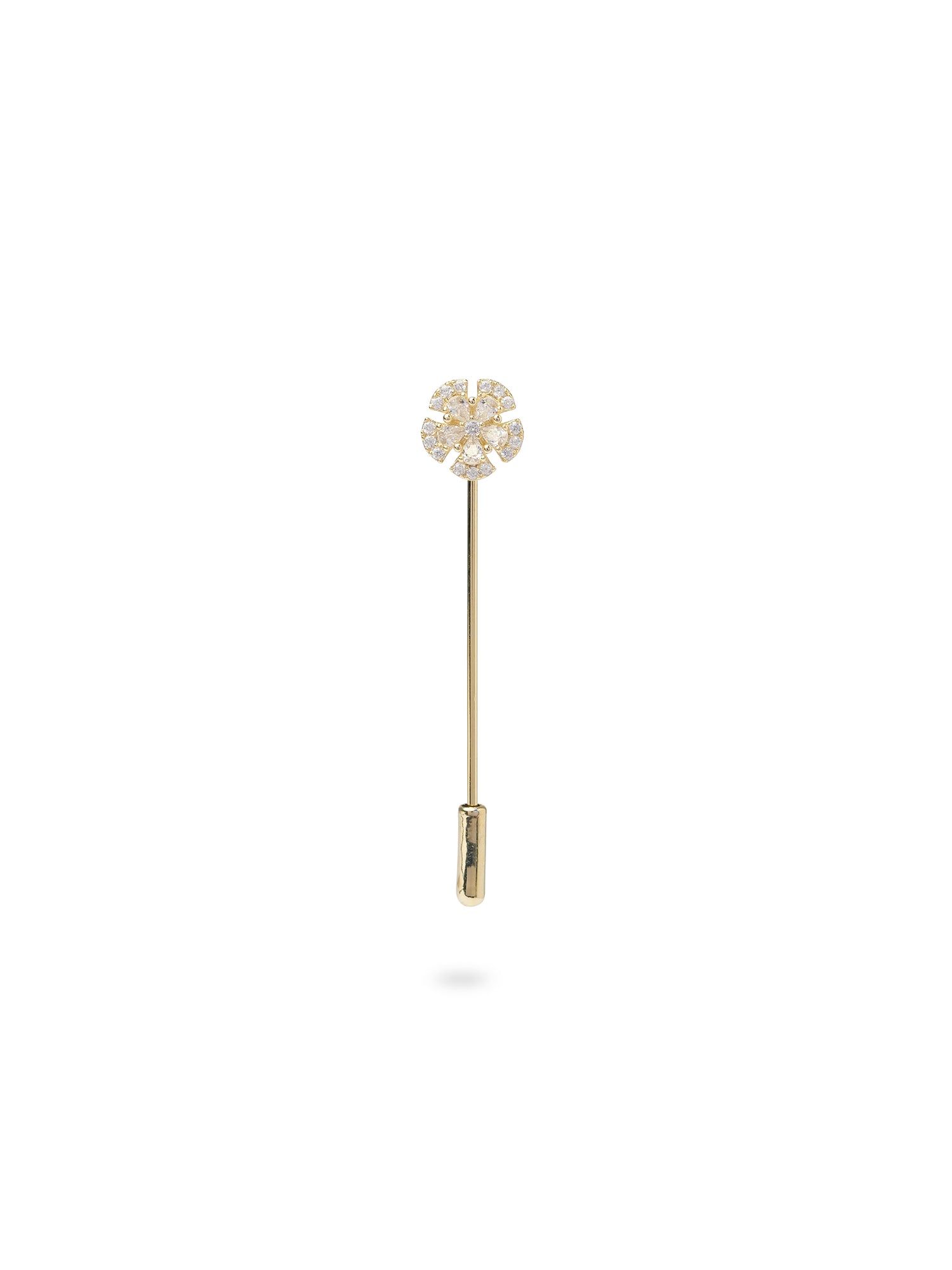 Selin Scarf Pin in White and Gold