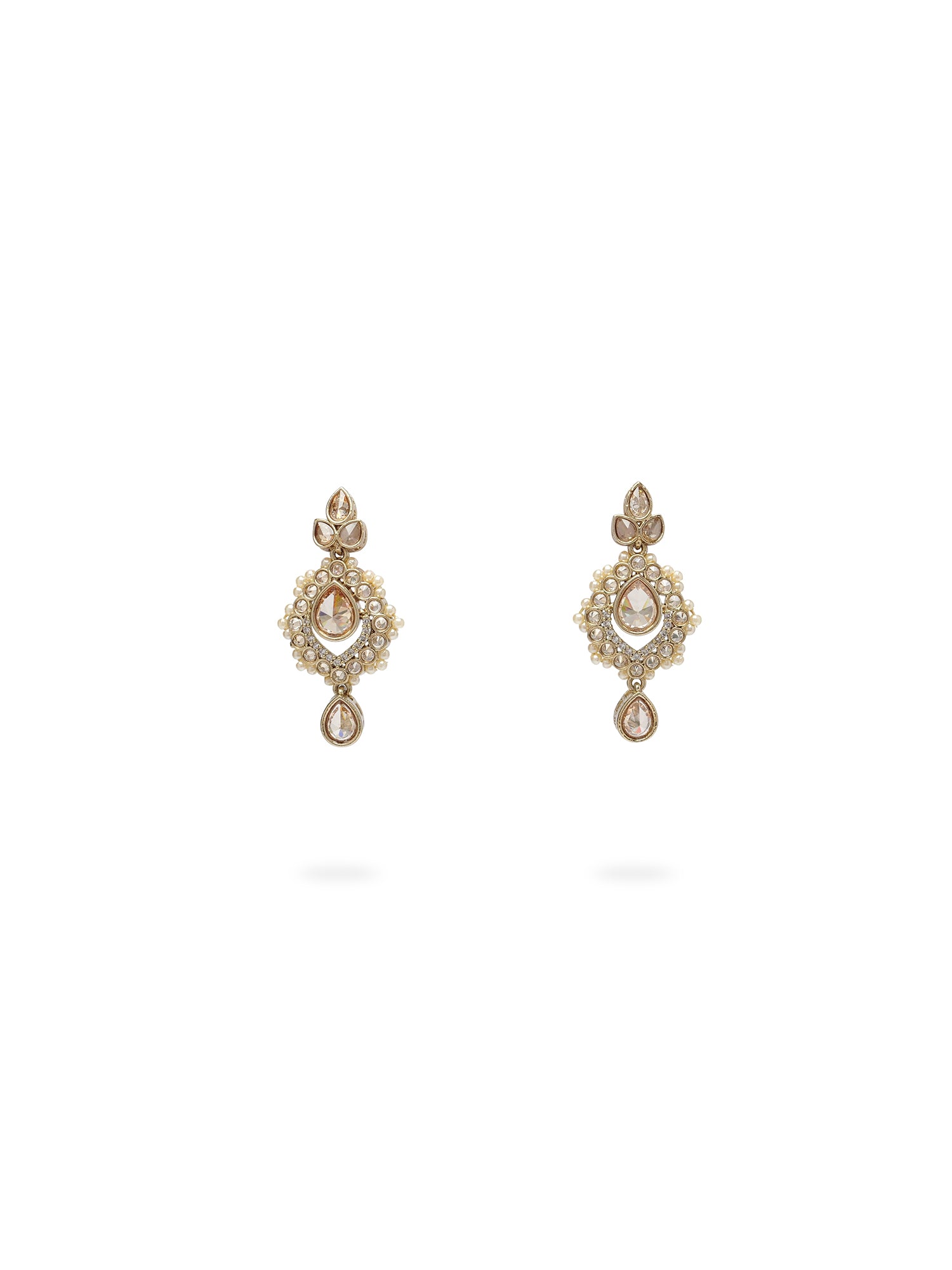 Selina Necklace Set in Pearl and Champagne