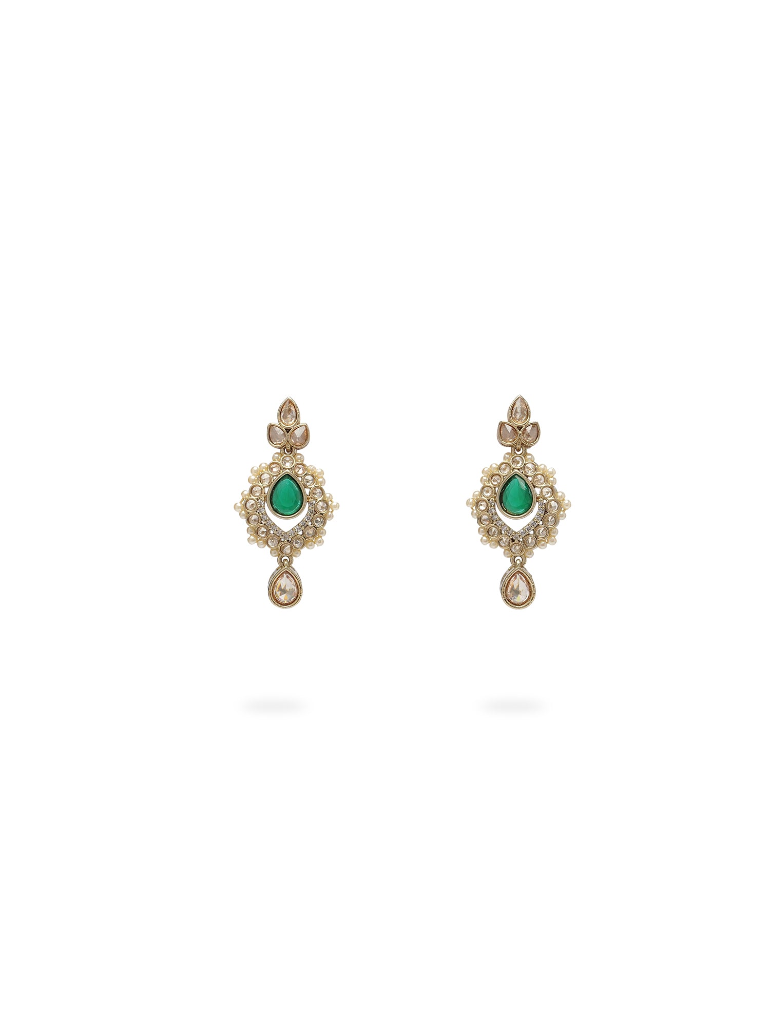 Selina Necklace Set in Pearl and Green